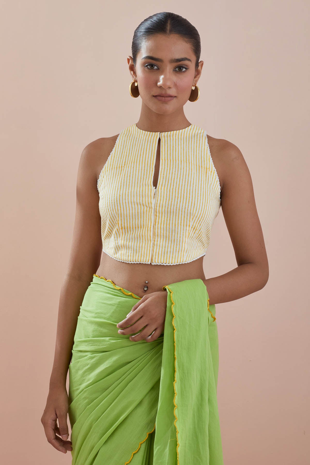 Green Embroidered Saree & Blouse