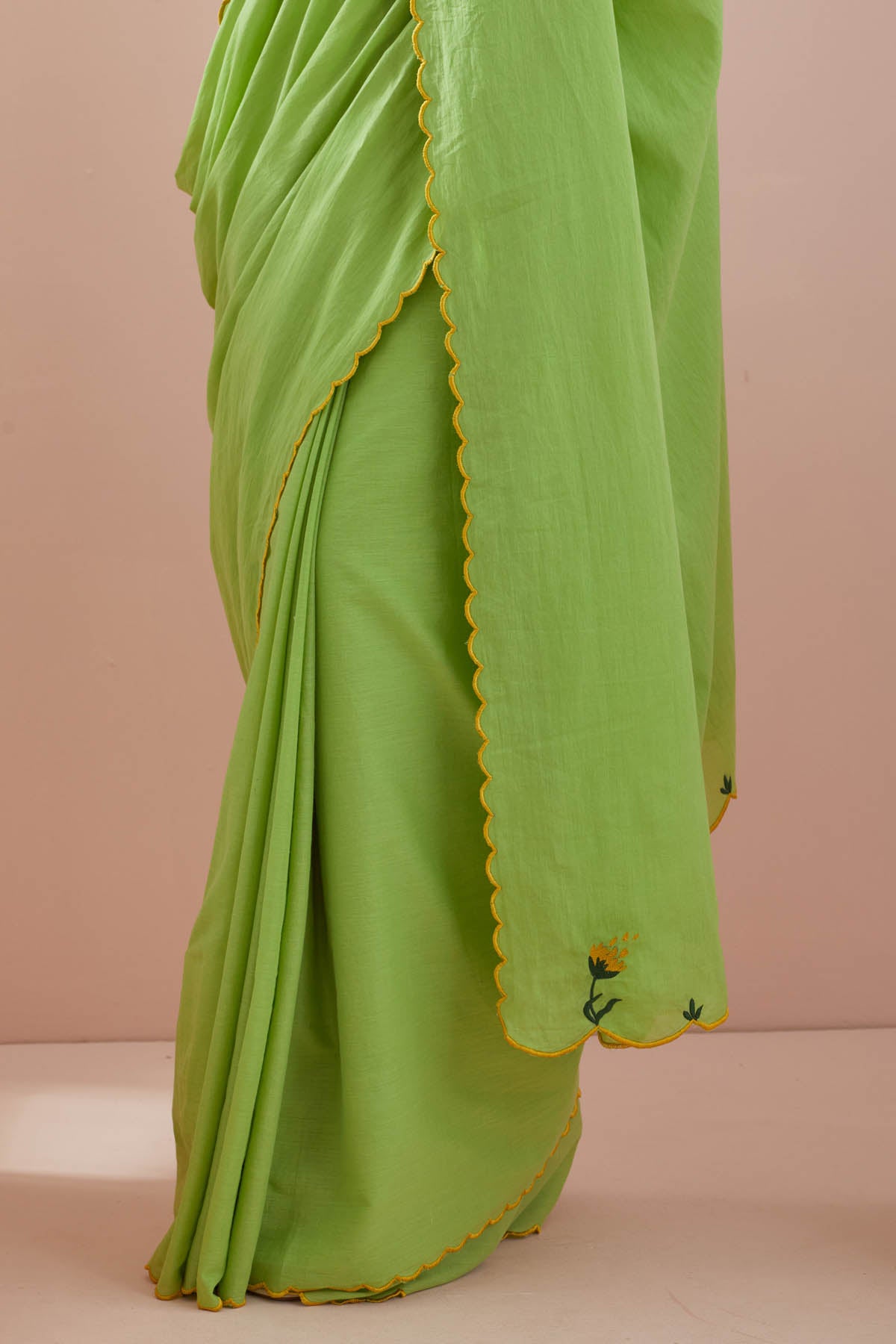 Green Embroidered Saree & Blouse