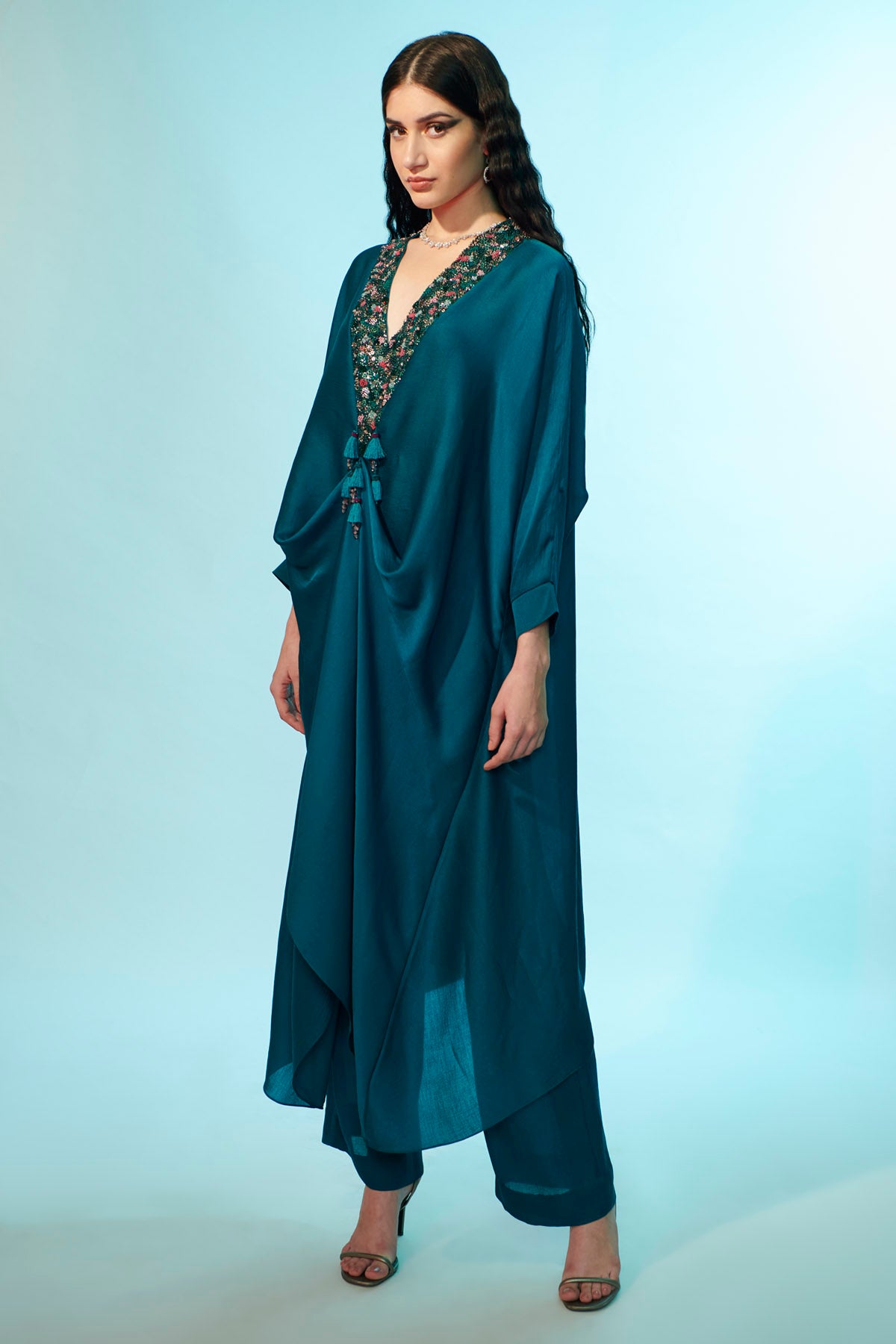Green Embroidered Tunic & Pants