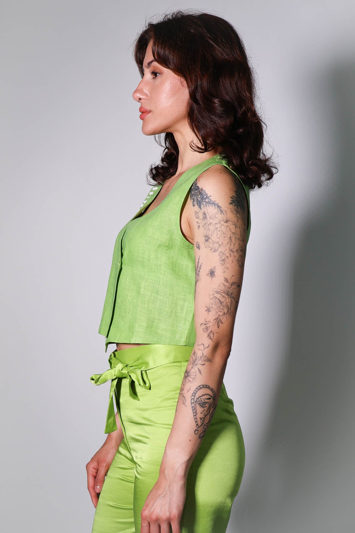 Green Embroidered Waistcoat