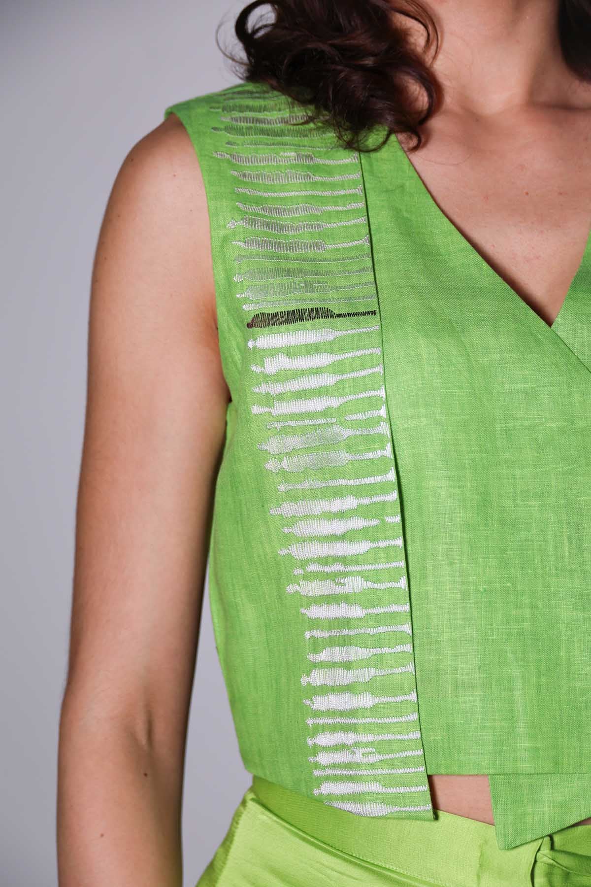 Green Embroidered Waistcoat