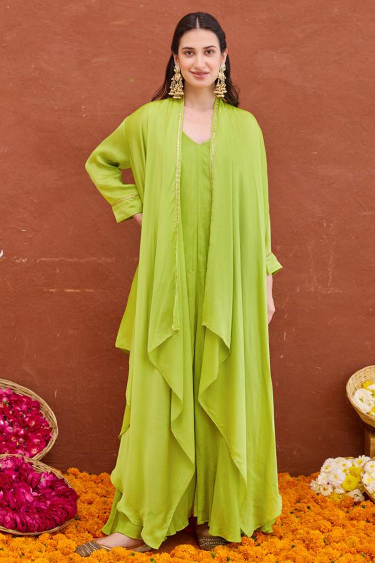 Buy Green Embroidery Indo-Western for women by Taro India online available at scrollnshops