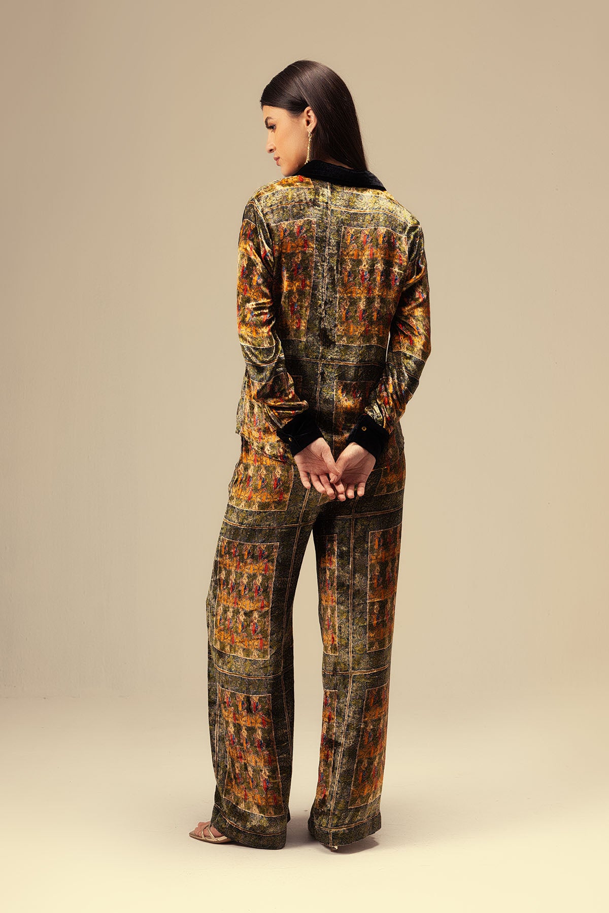 Green Ethnic Print Shirt & Pants