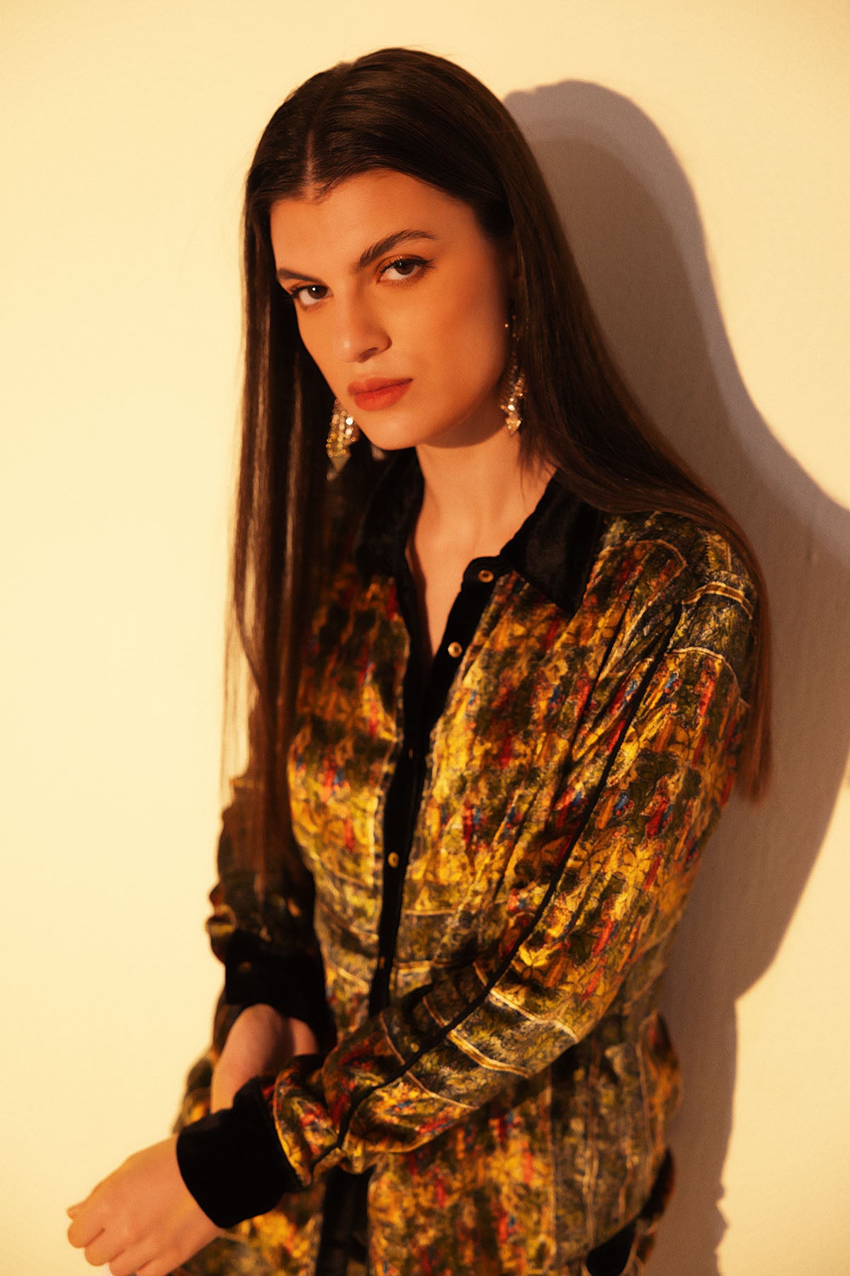 Green Ethnic Print Shirt & Pants