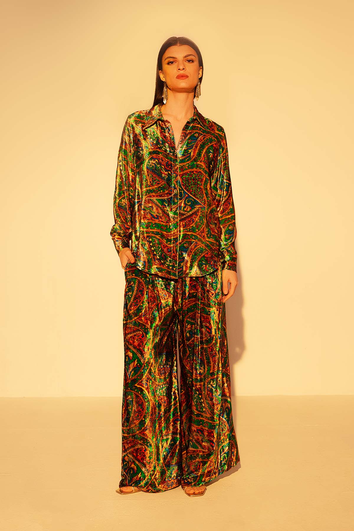 Green Ethnic Printed Co-ord Set