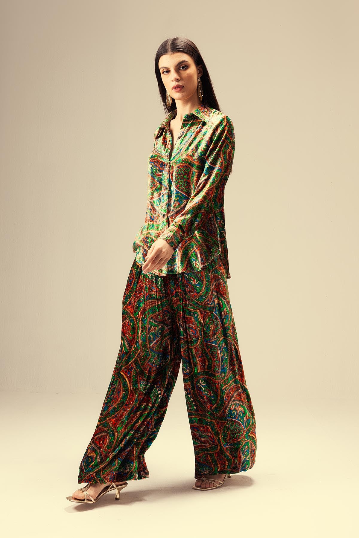 Green Ethnic Printed Co-ord Set