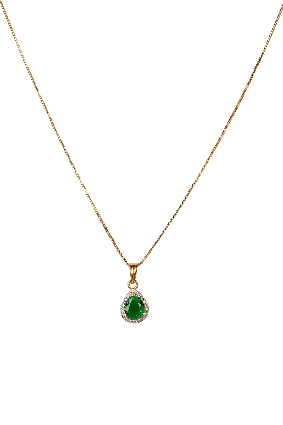 Green Faux Emerald Pendant Set