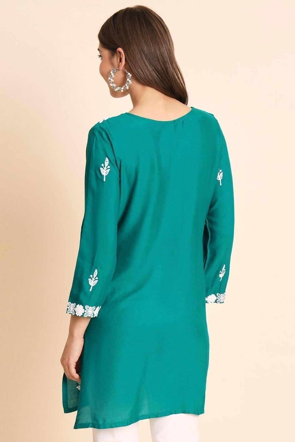 Green Floral Chikankari Kurta