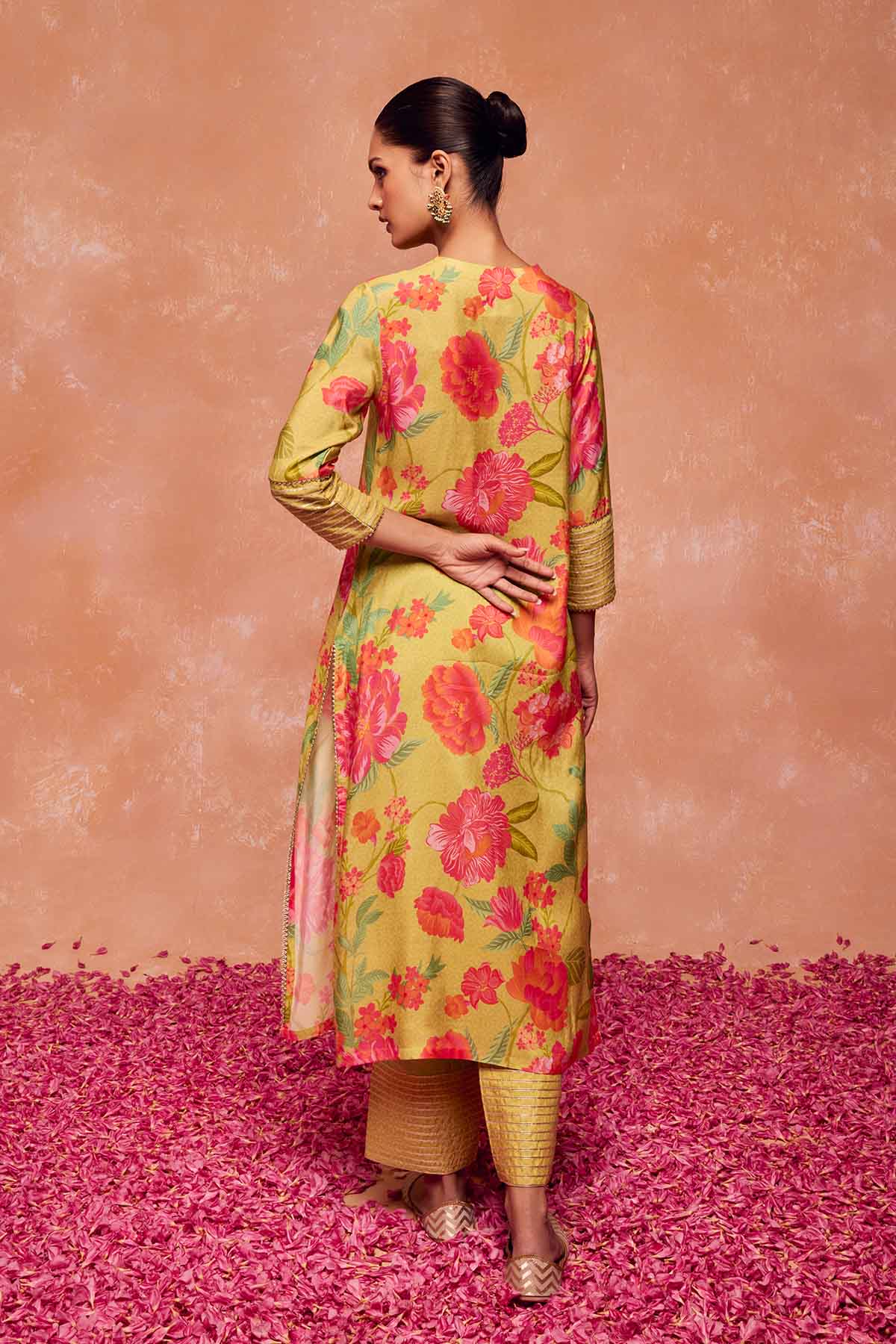 Green Floral Print Palazzo Set