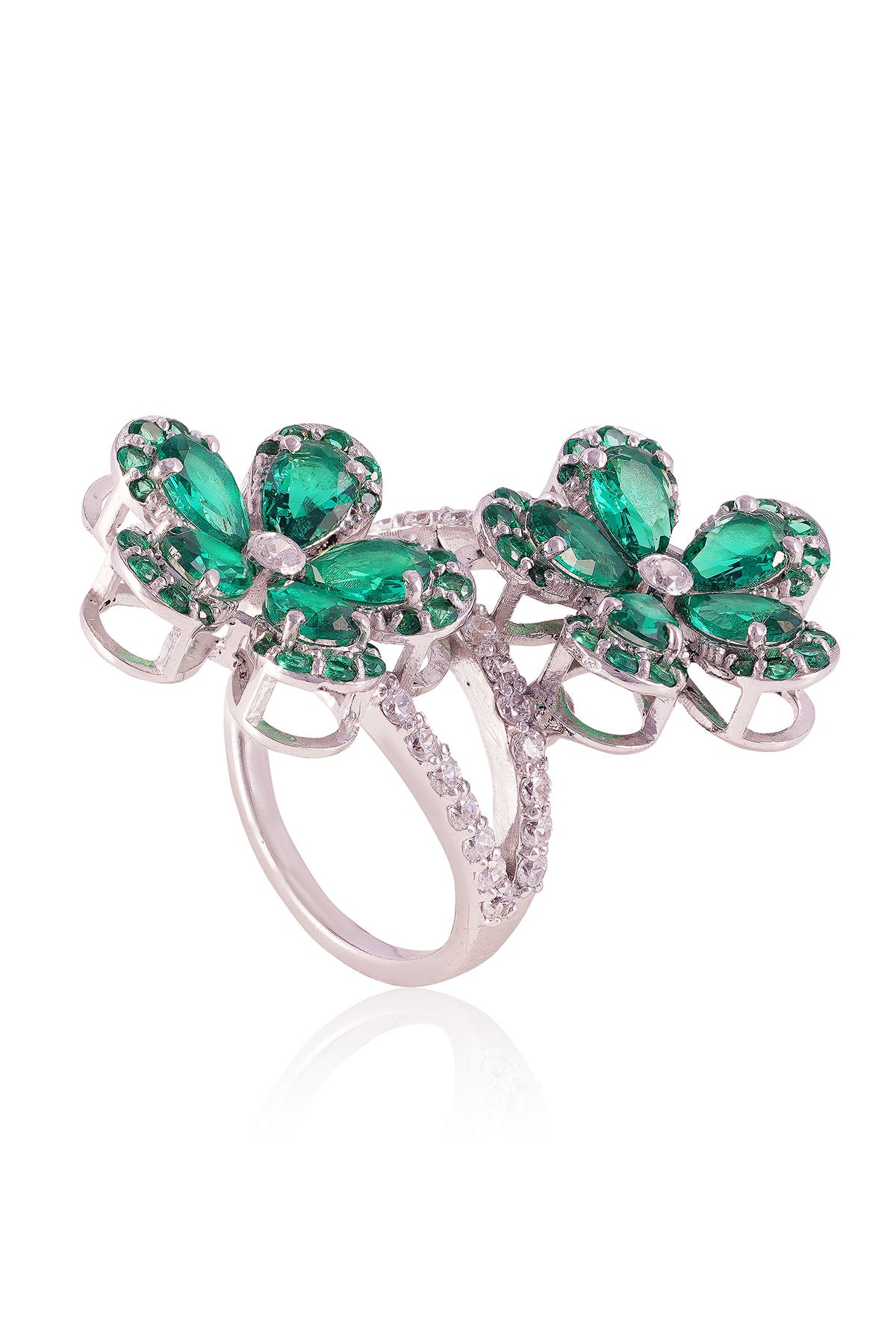Green Floral Stone Elysium Ring