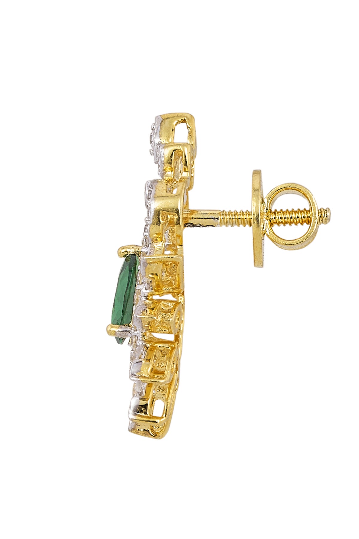 Green Flower Shaped Earrings