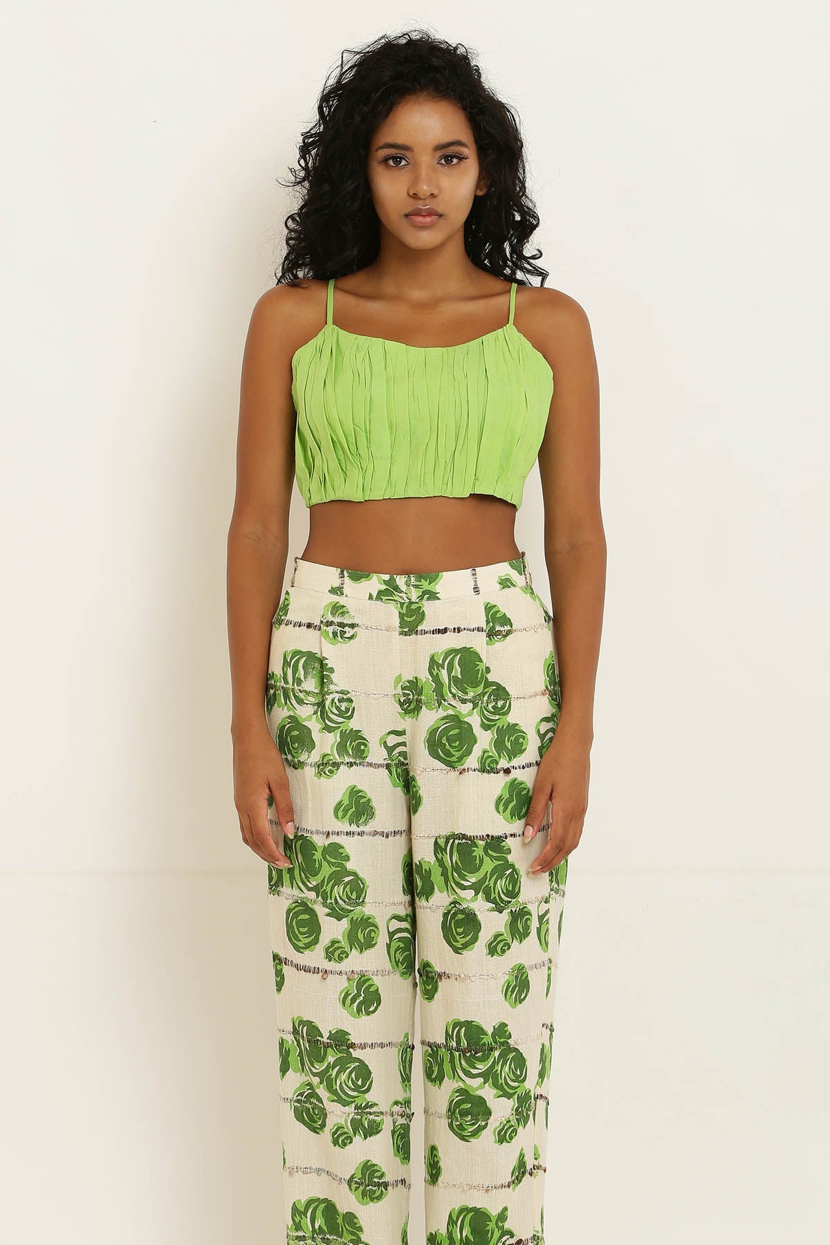 Designer Kusmi Emerald Isle: Breezy Green Bralette For Women at ScrollnShops
