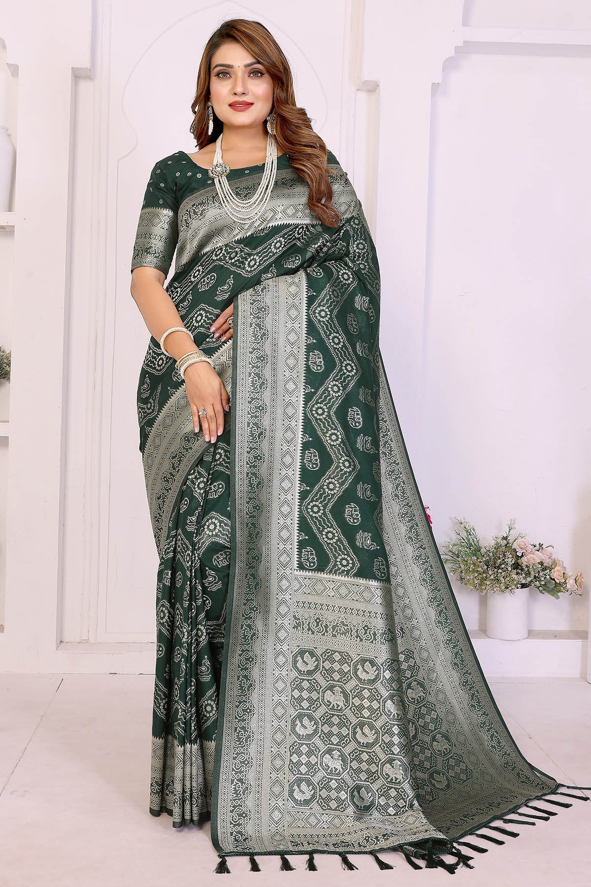 Buy Green Georgette Silk Zari Saree for women by Aastha Fashion online available at scrollnshops