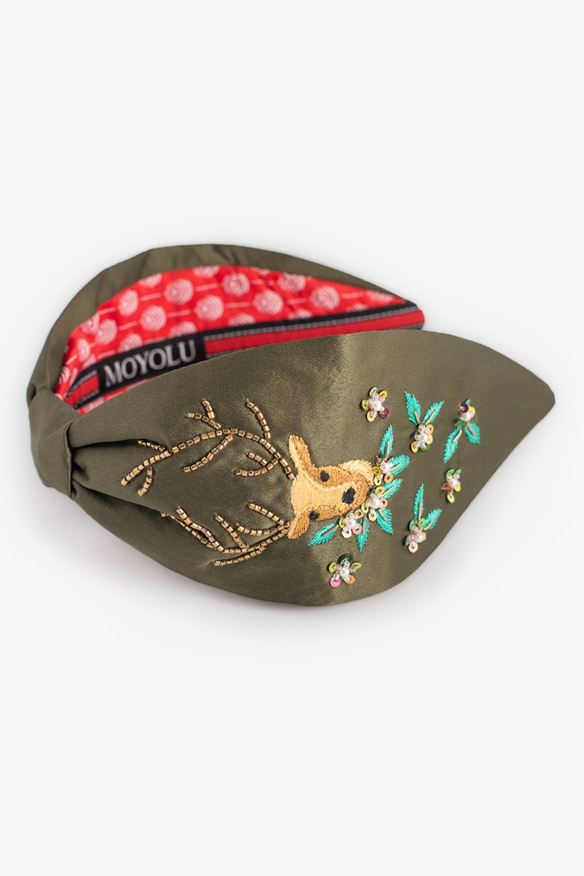 Moyolu Green & Gold Reindeer Headband Accessories online at ScrollnShops