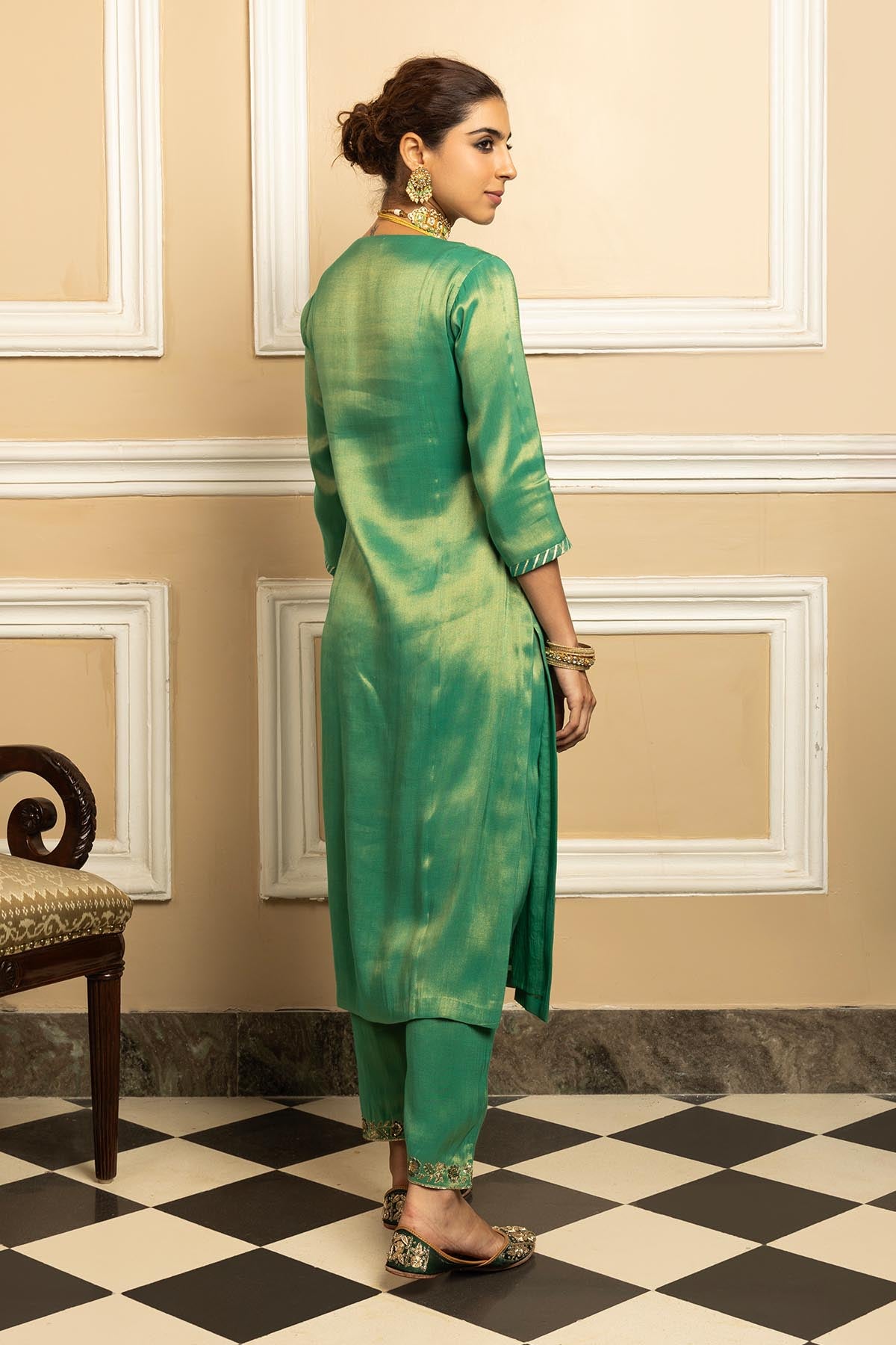 Green Gota Embellished Kurta Set