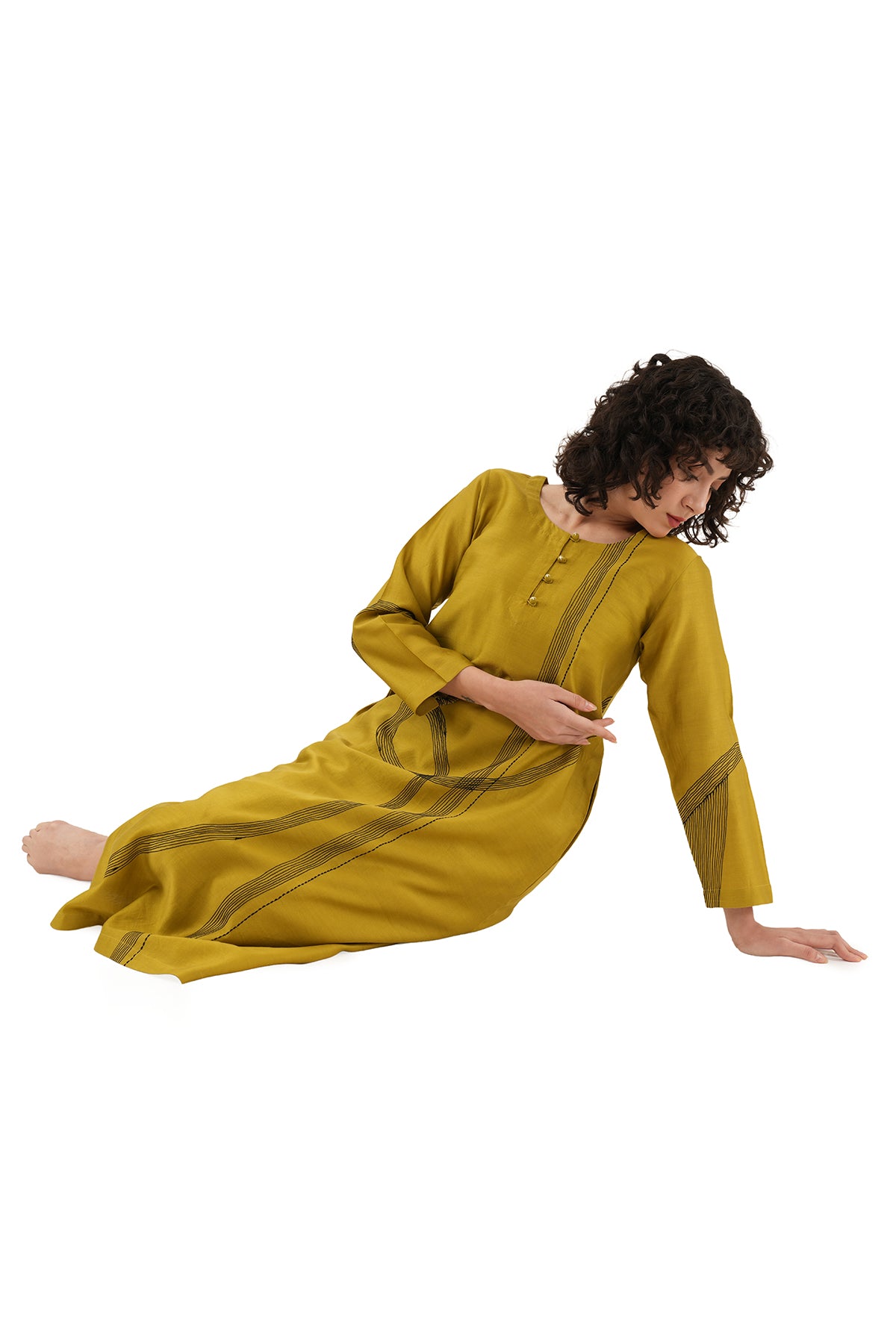 Green Hand Embroidery Kurta Set