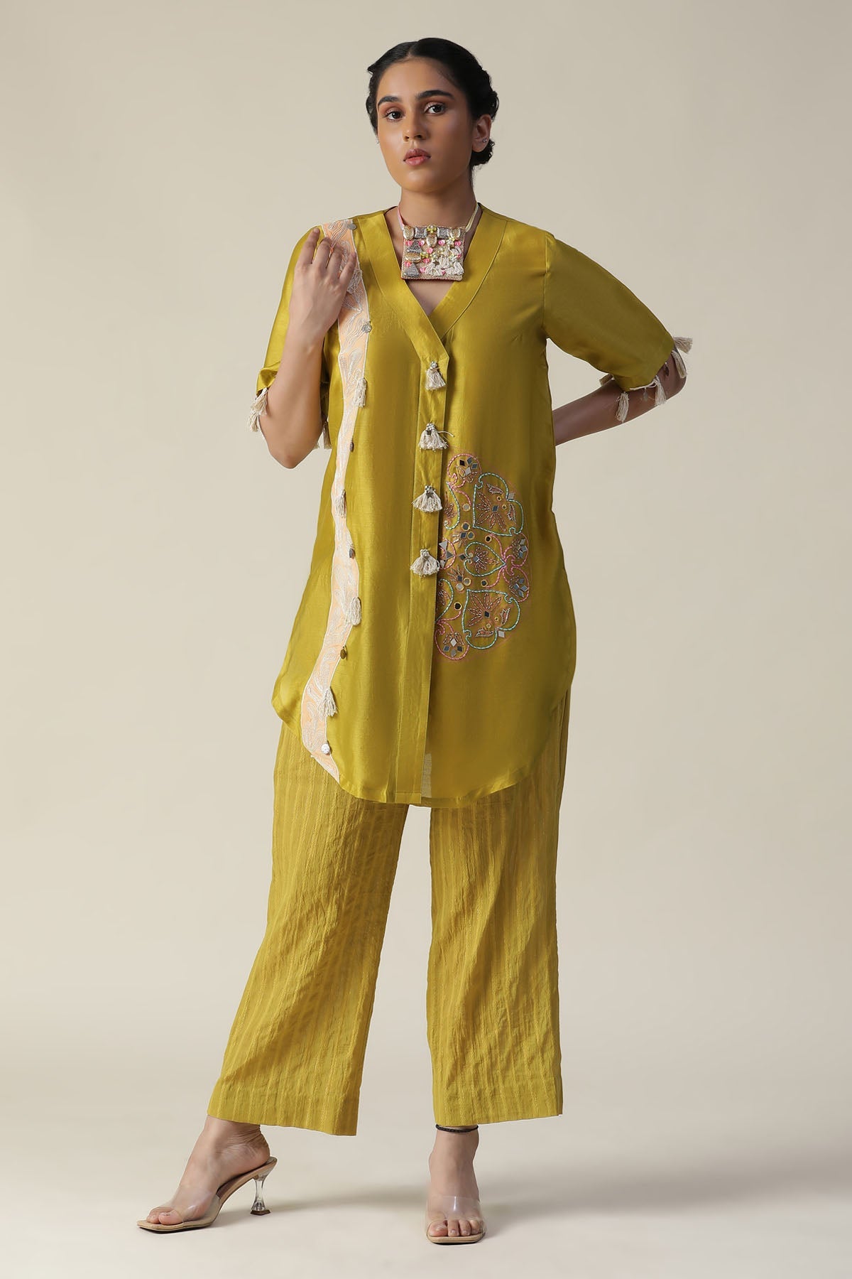 Buy Arpita SulakshanaGreen Hand Painted Kurta & Pants