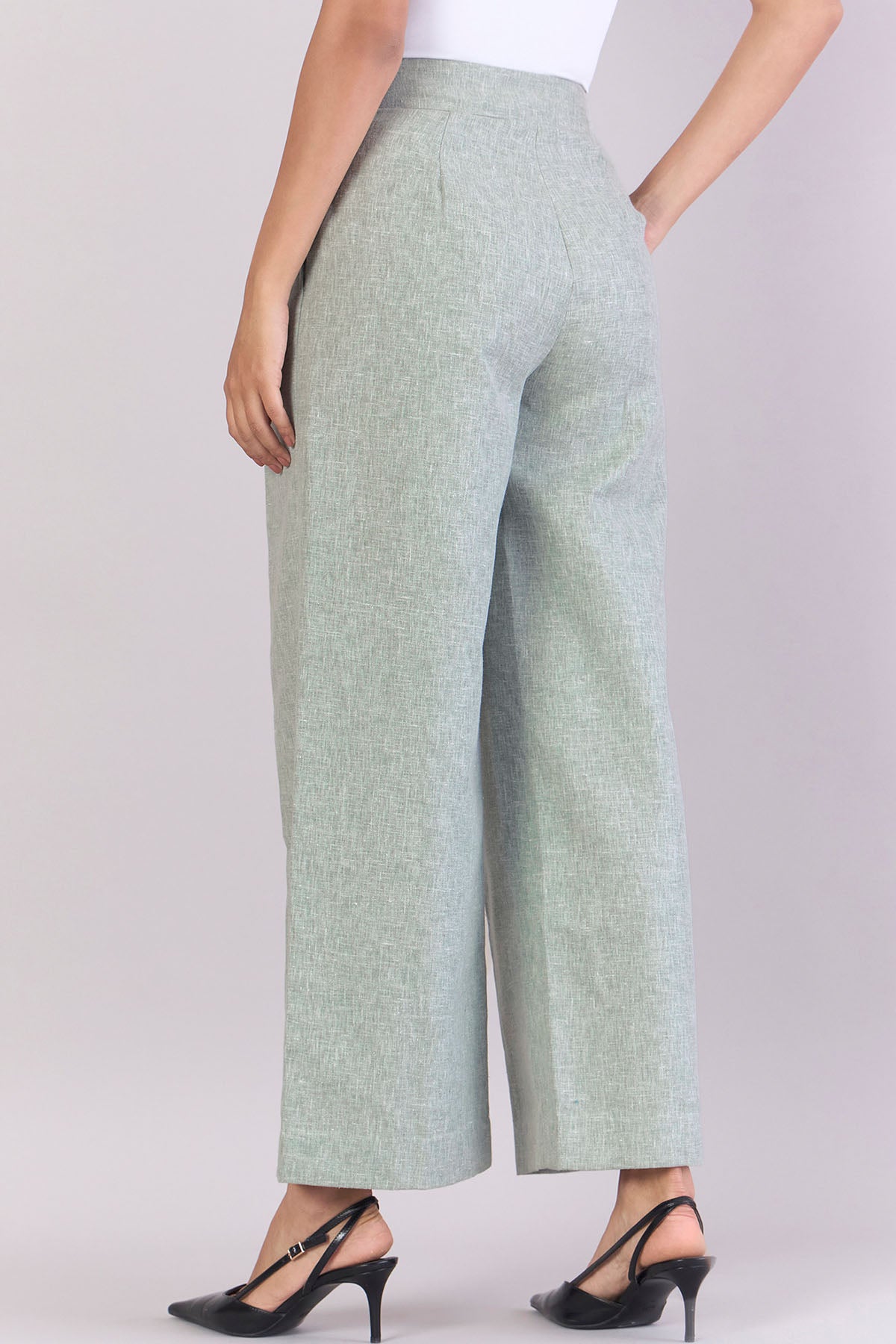 Green High-Waisted Trousers