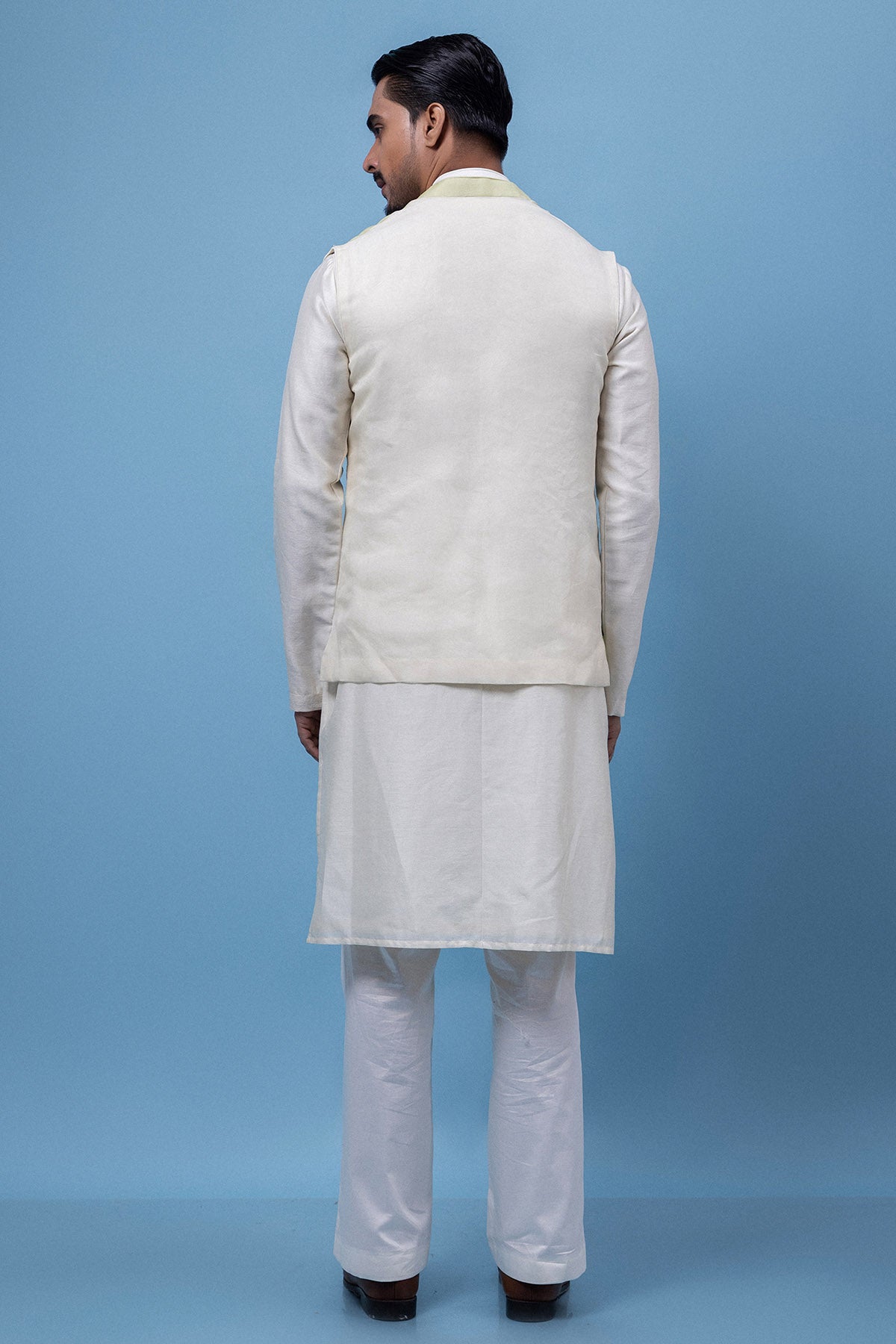 Green & Ivory Embroidery Kurta