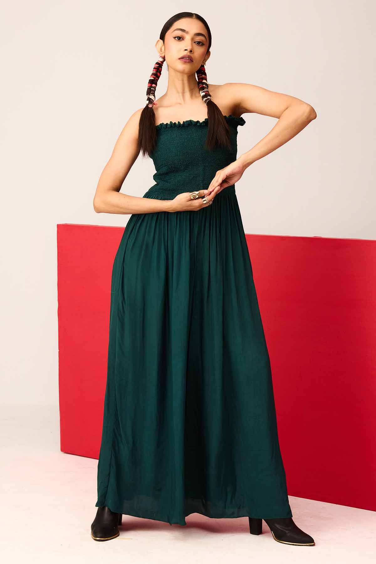 Green Jumpsuit & Print Jacket