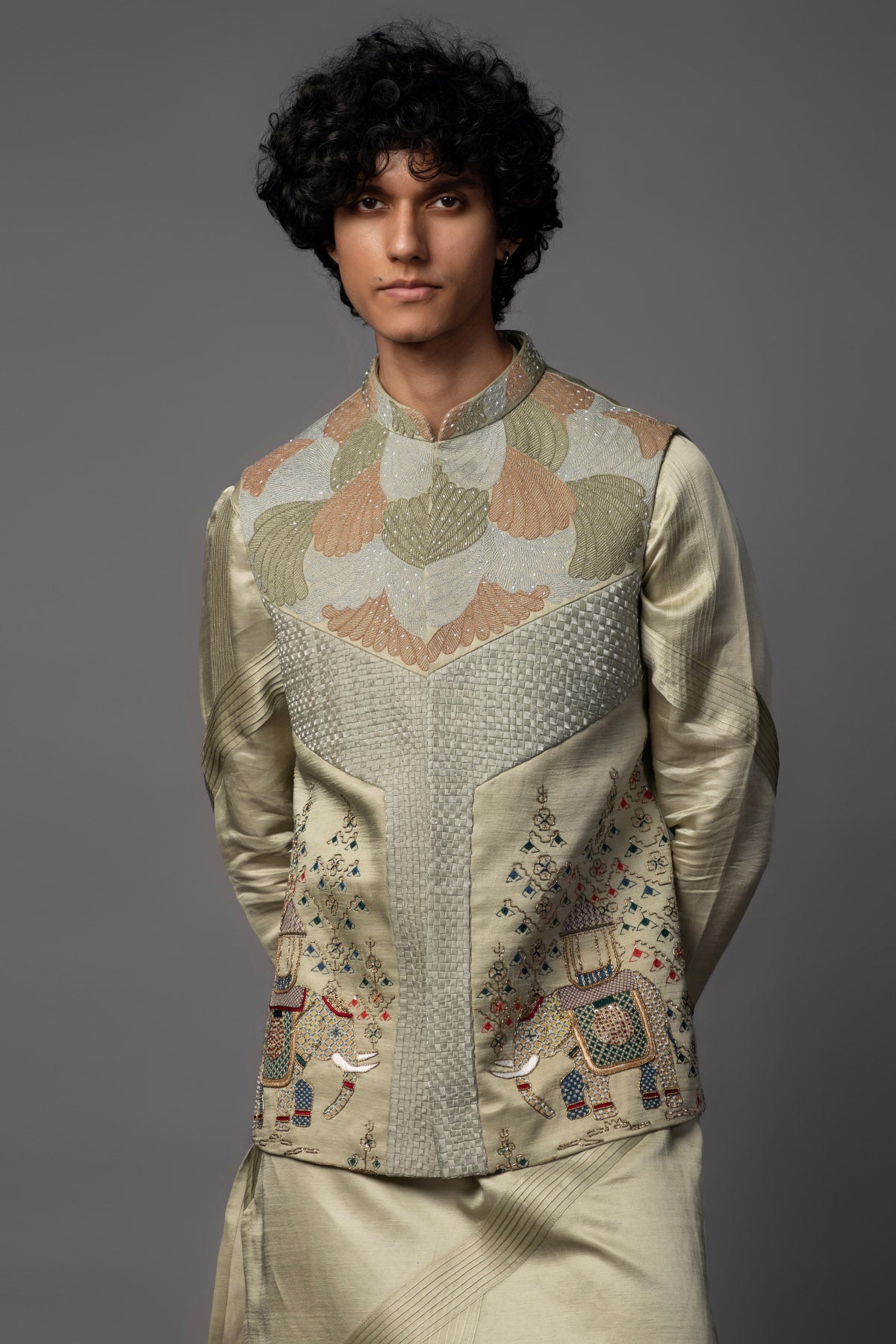 Green Kasuti & Chatai Kurta Set
