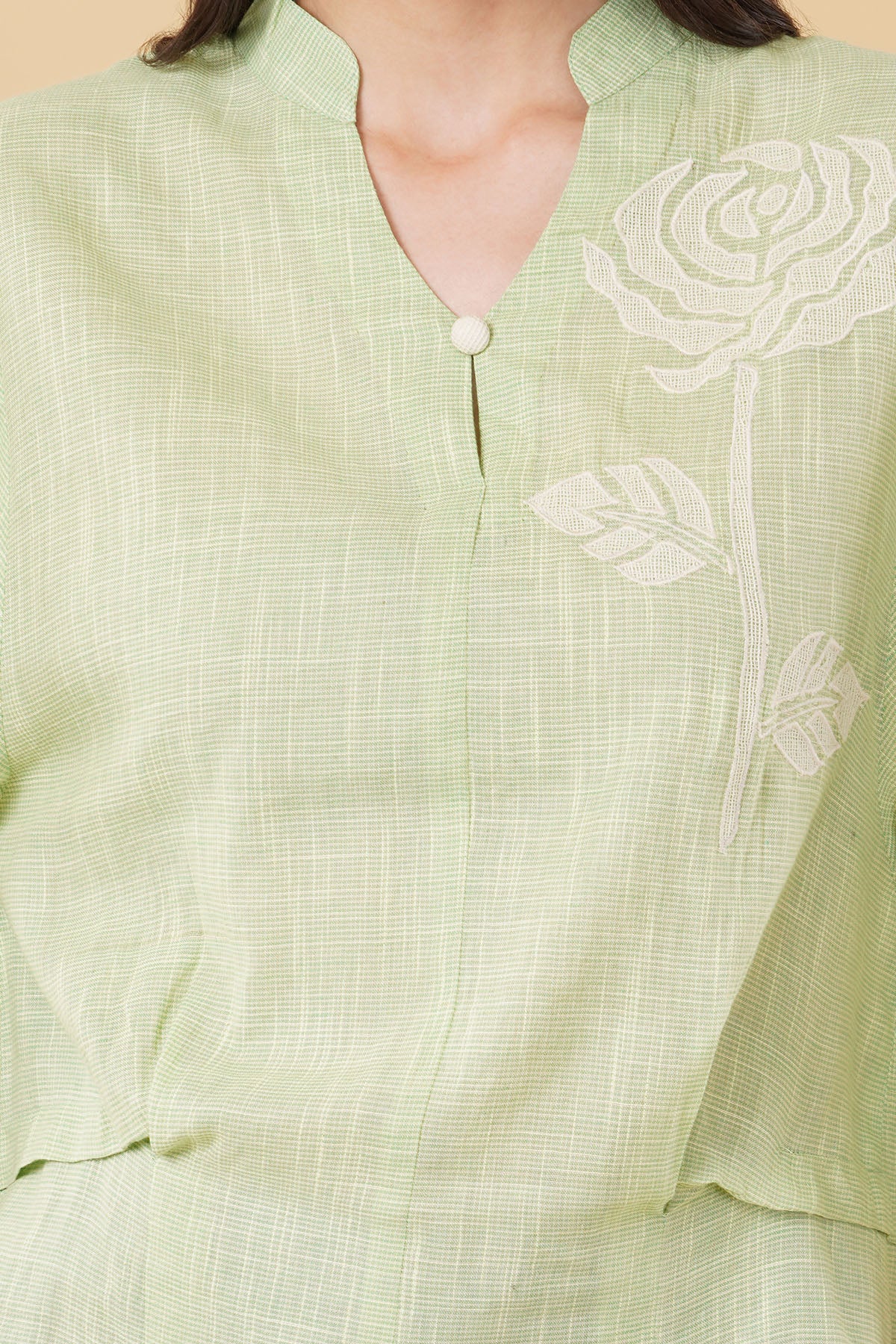 Green Lace Handloom Cotton Top