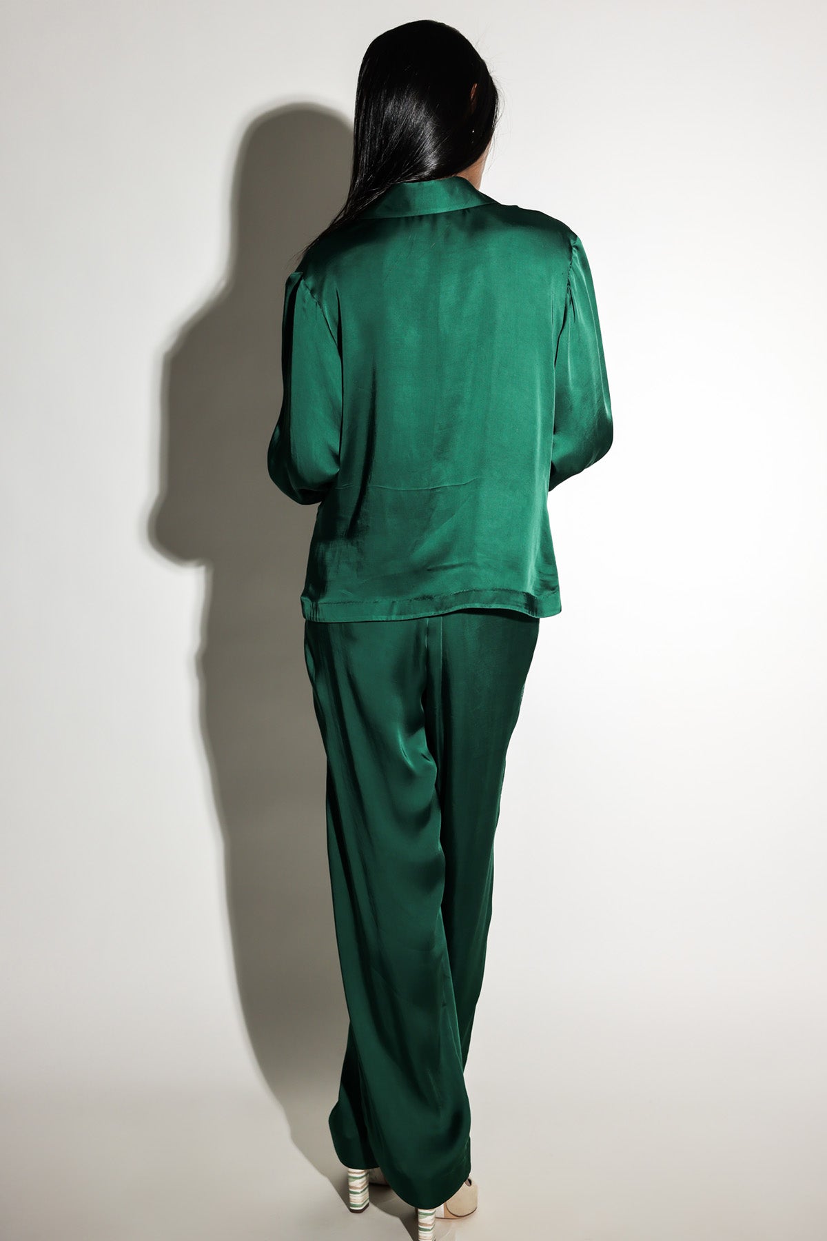 Green Lapel Detail Co-ord Set
