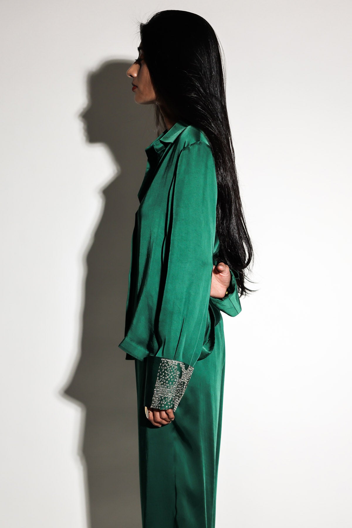 Green Lapel Detail Co-ord Set