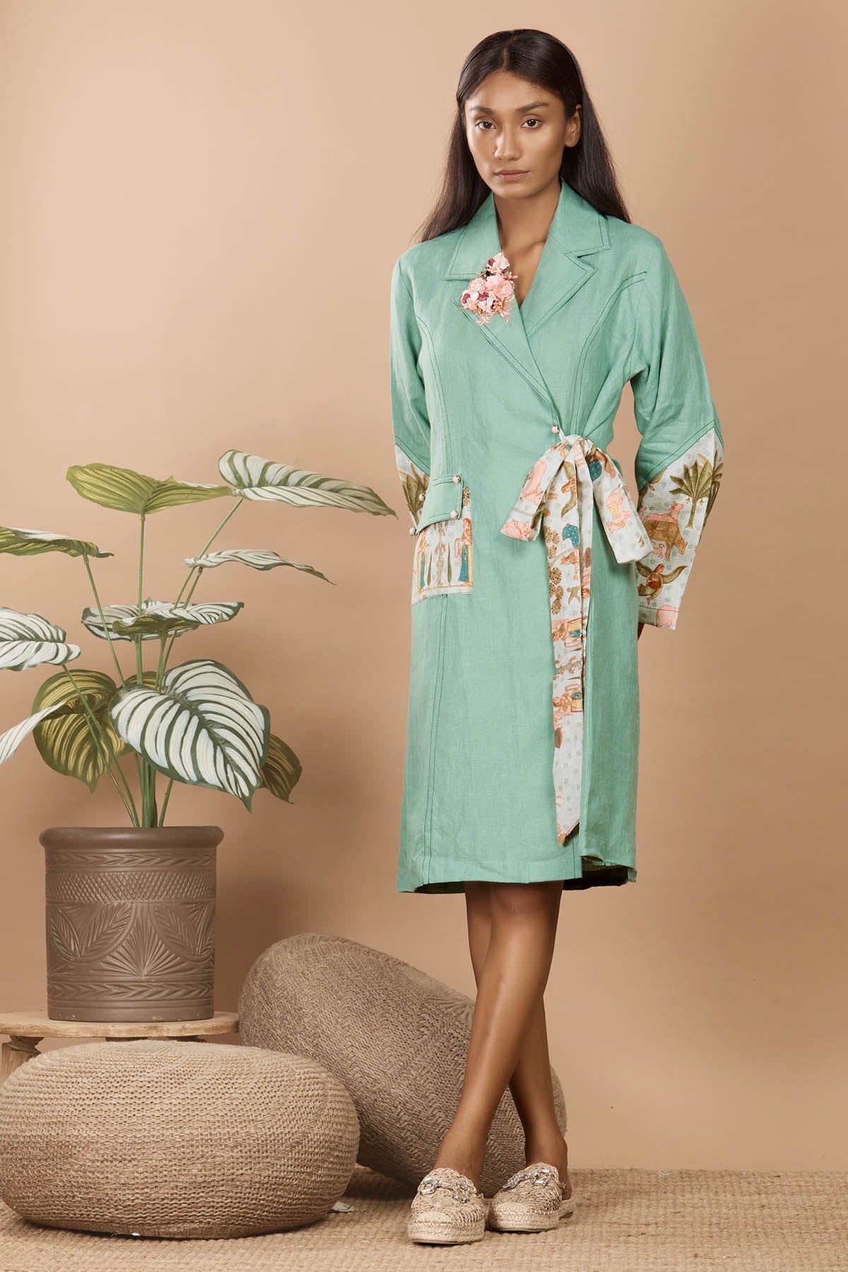 Buy Niyami Elevated Everyday: Clover Linen Trench at scrollnshops