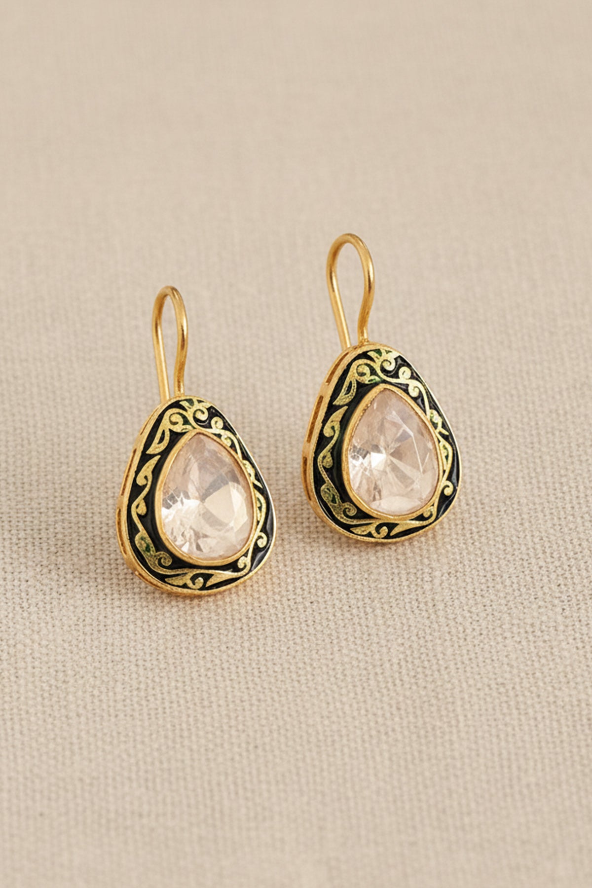Green Moissanite Drop Earring