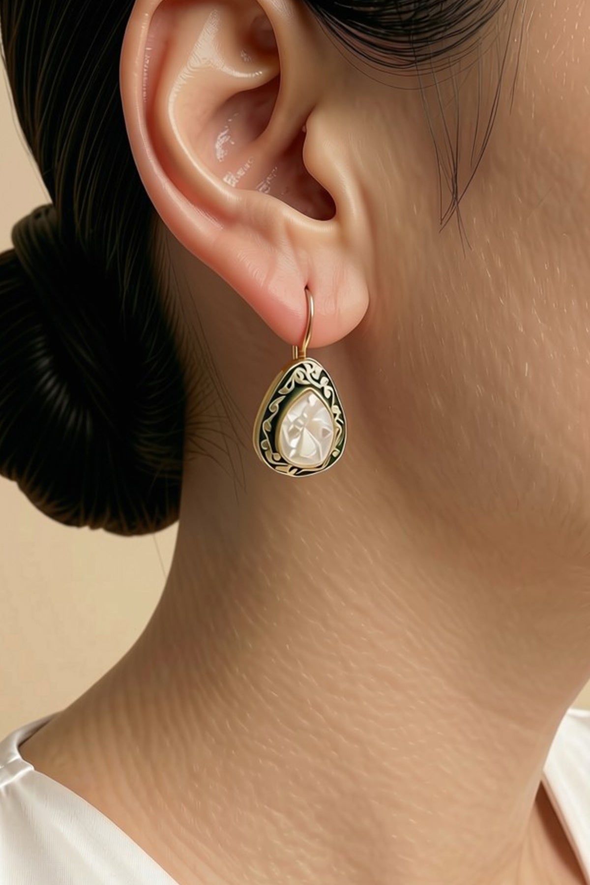 Buy Green Moissanite Drop Earring Set for women by Sica online available at scrollnshops