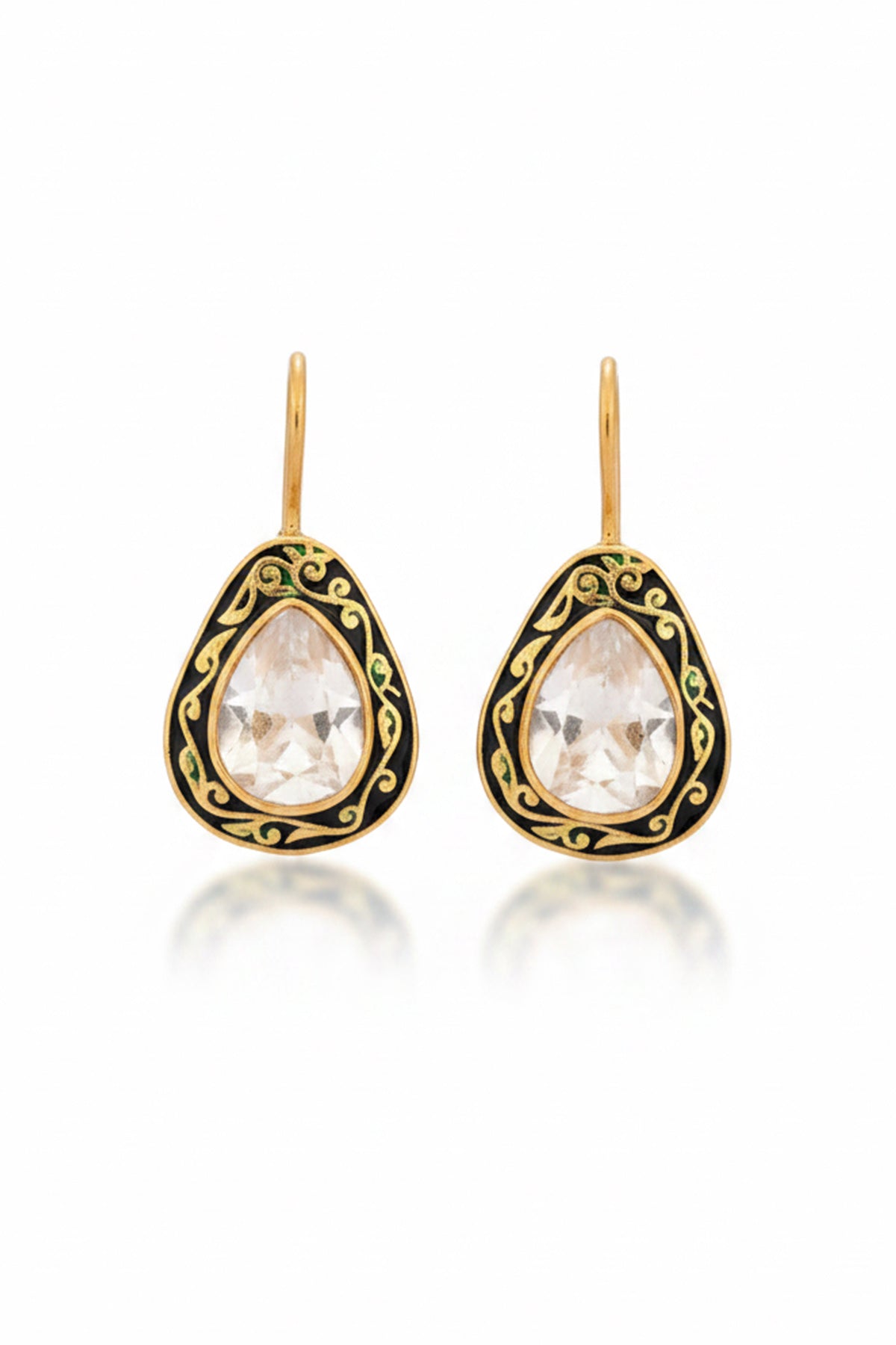 Green Moissanite Drop Earring