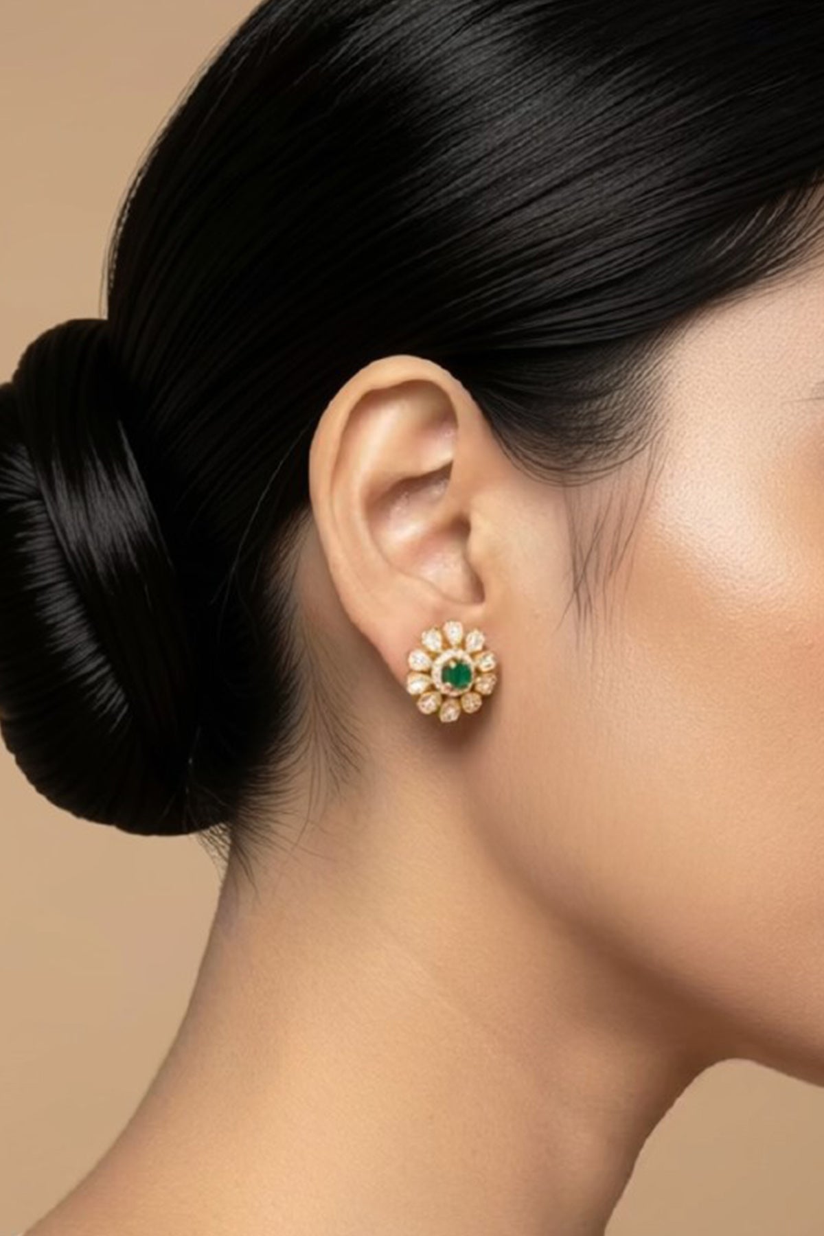 Buy Green Moissanite Stud Earring Set for women by Sica online available at scrollnshops
