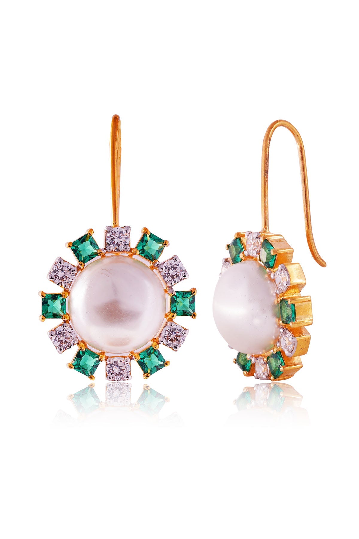 Buy Green Noor Pearl Drop Danglers by Prata for women online at ScrollnShops