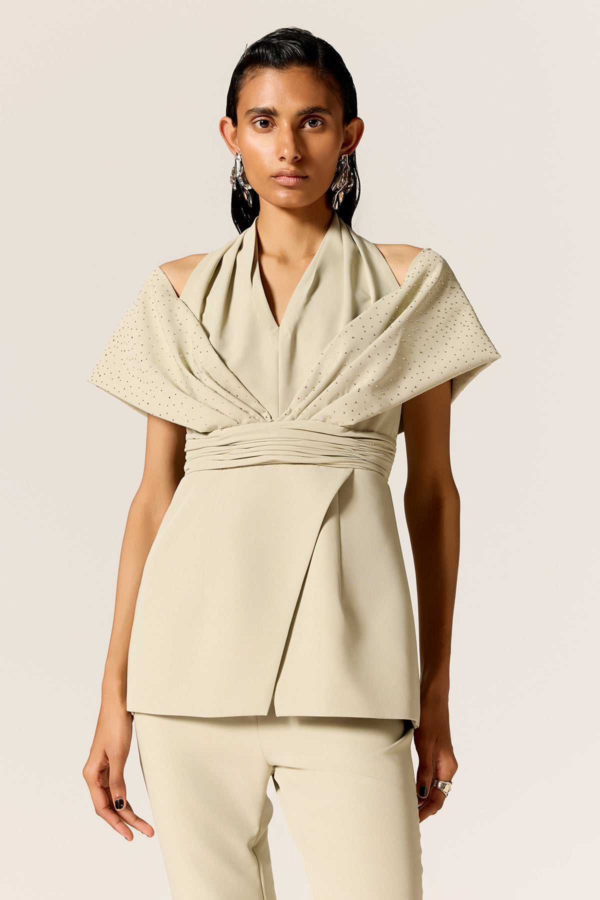 Green Off-Shoulder Co-ord Set