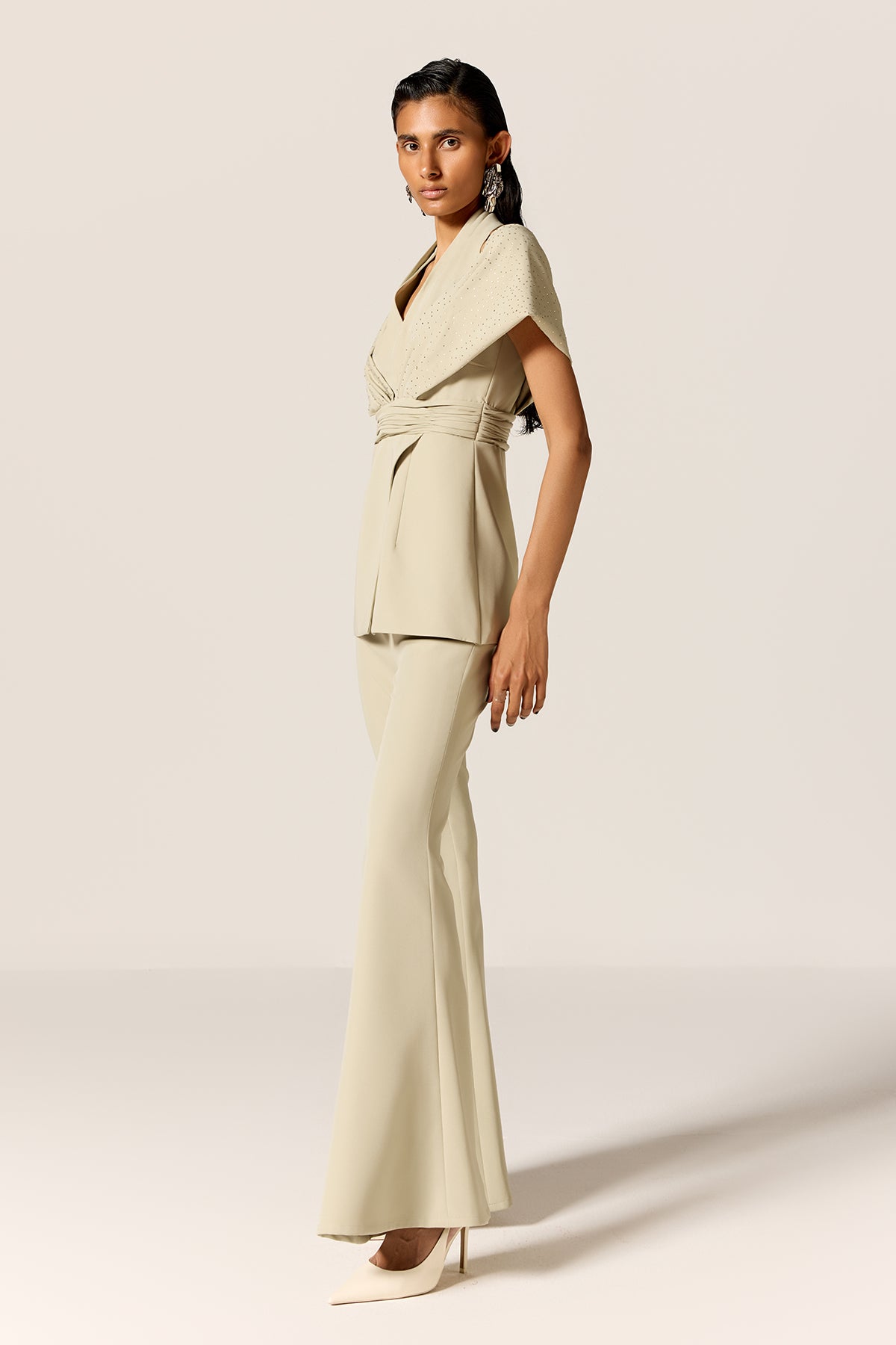 Green Off-Shoulder Co-ord Set