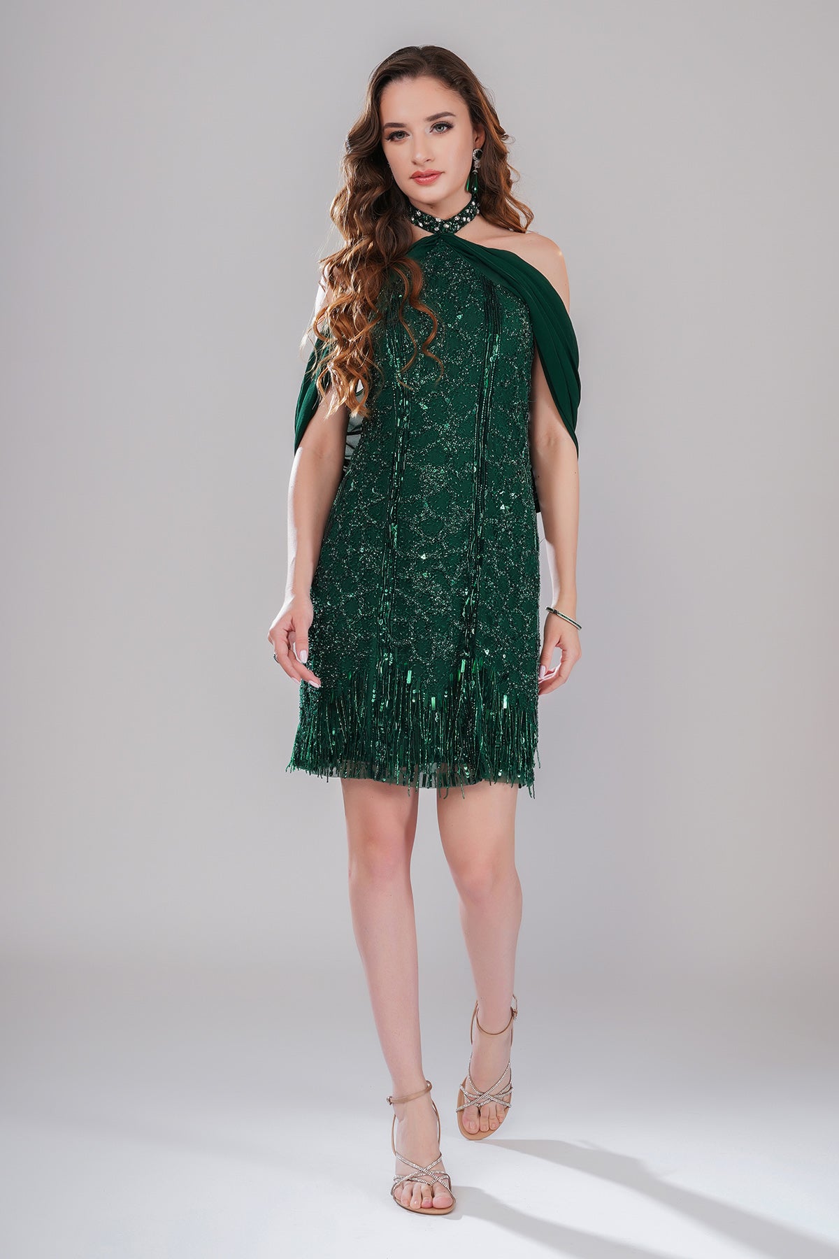 Buy Green Off shoulder Mini Dress by Smita Shrinivas for women online at ScrollnShops