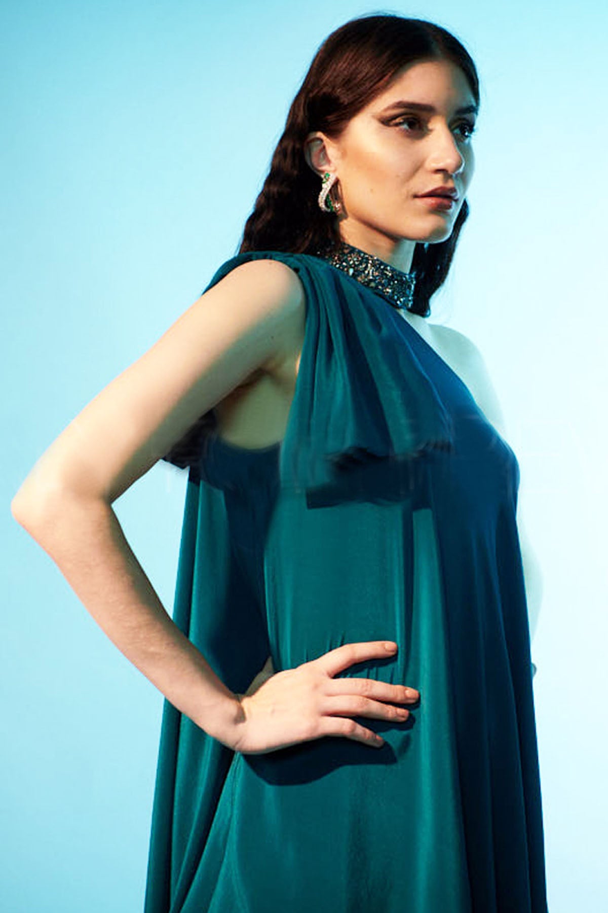 Green One Shoulder Tunic & Pants