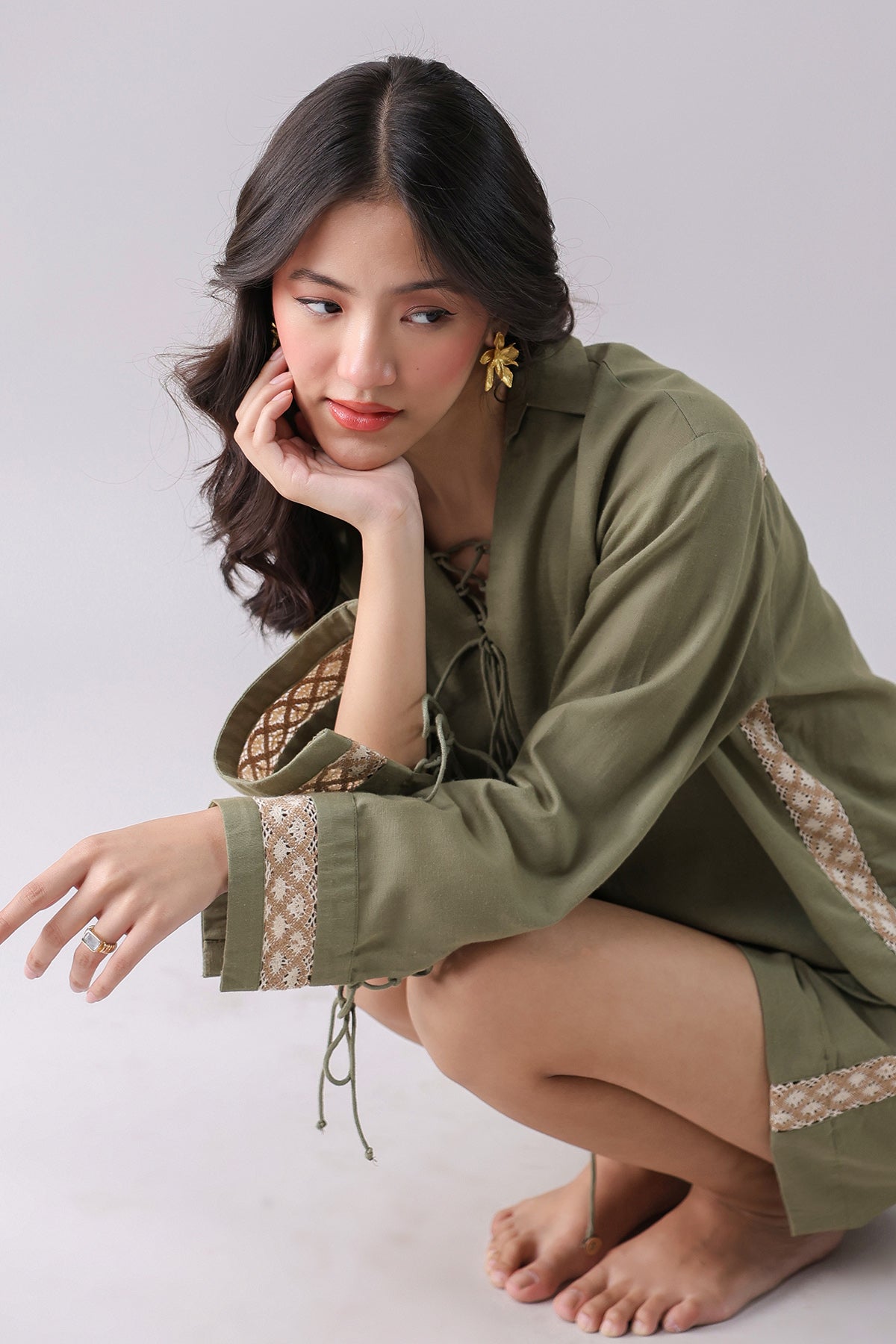 Green Oversized Shirt & Shorts