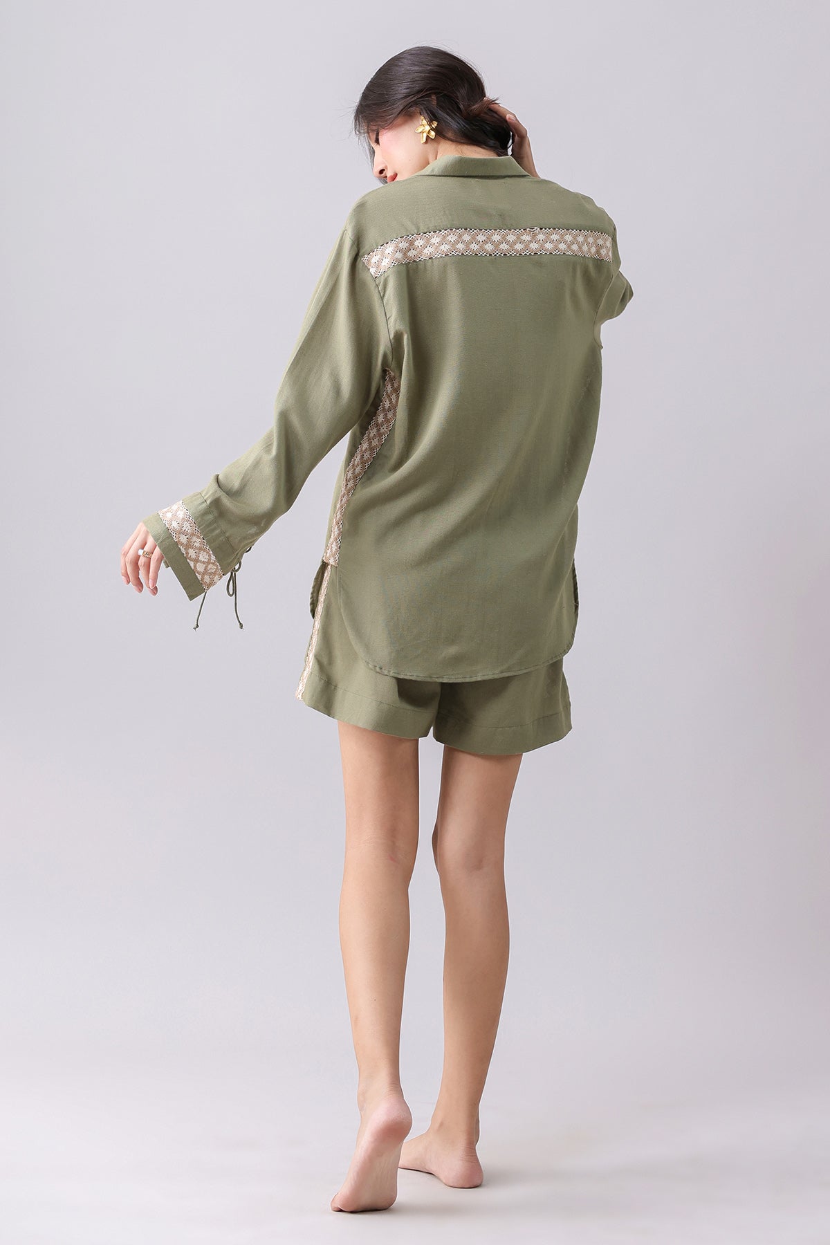 Green Oversized Shirt & Shorts