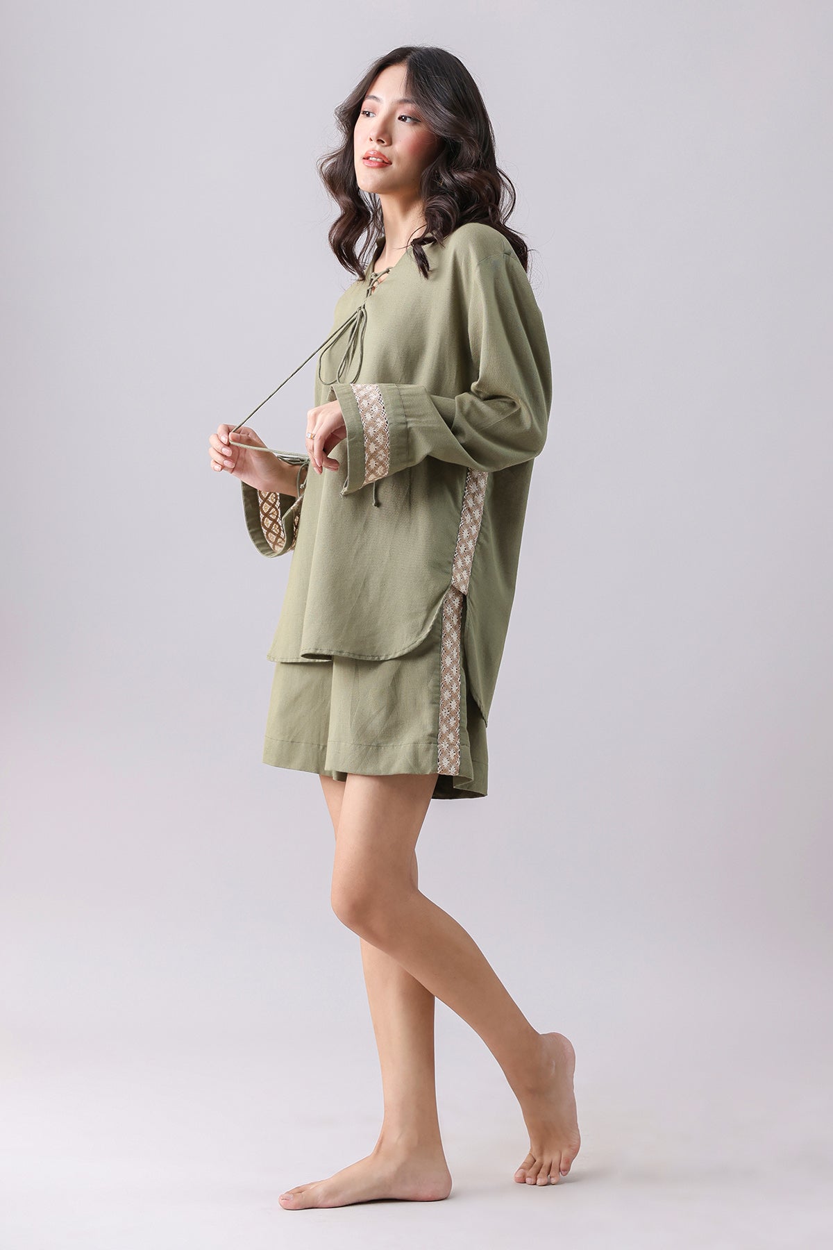 Green Oversized Shirt & Shorts