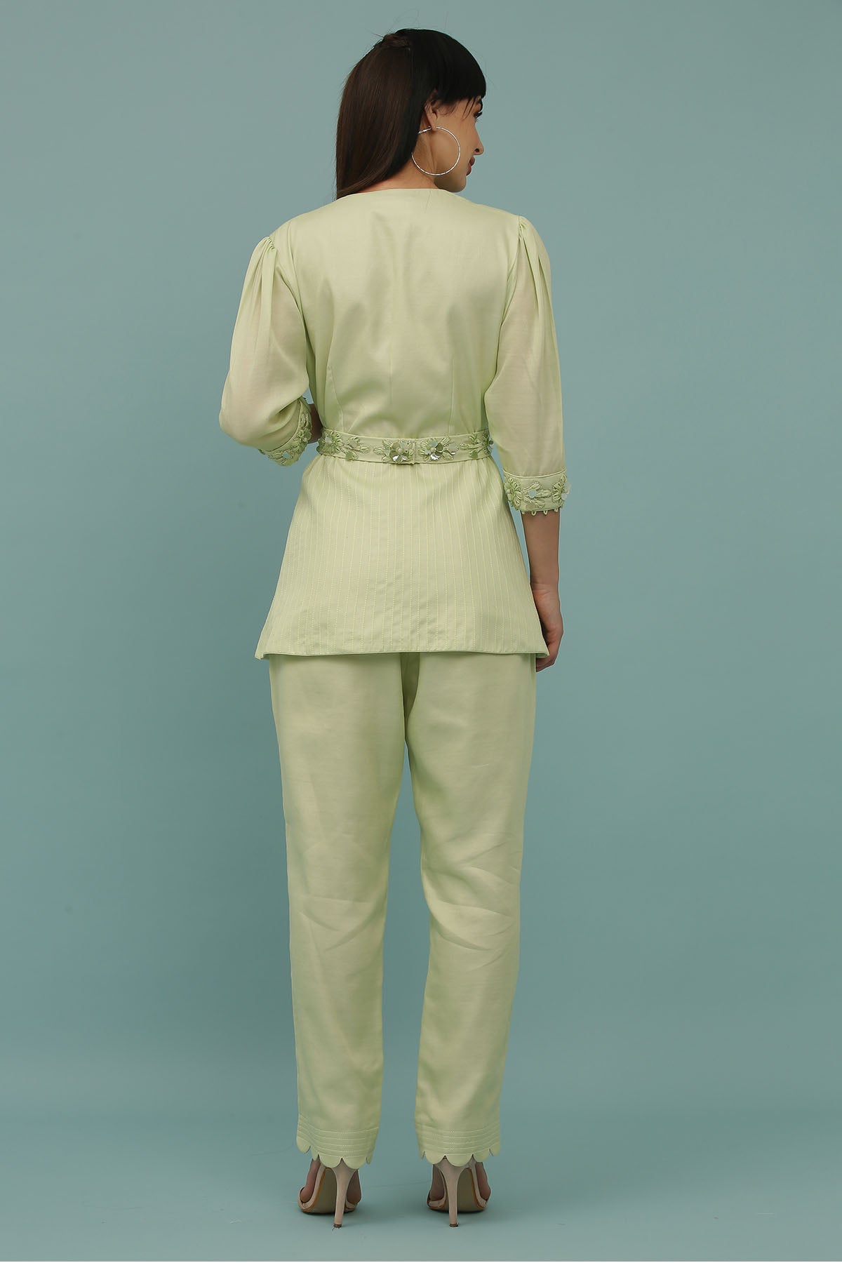 Green Patchwork Top & Pants