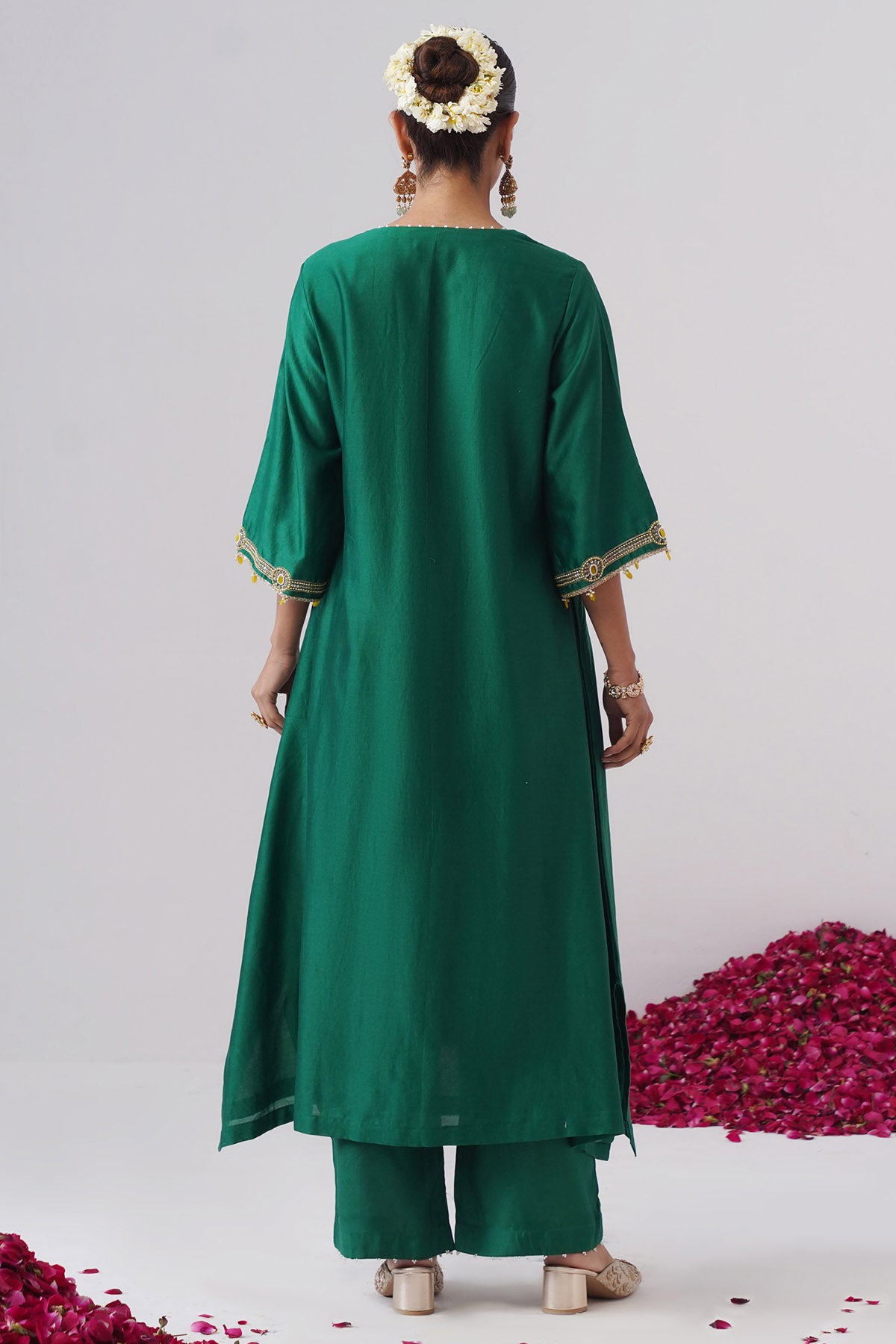 Green Pearl Jewel Kurta & Pants