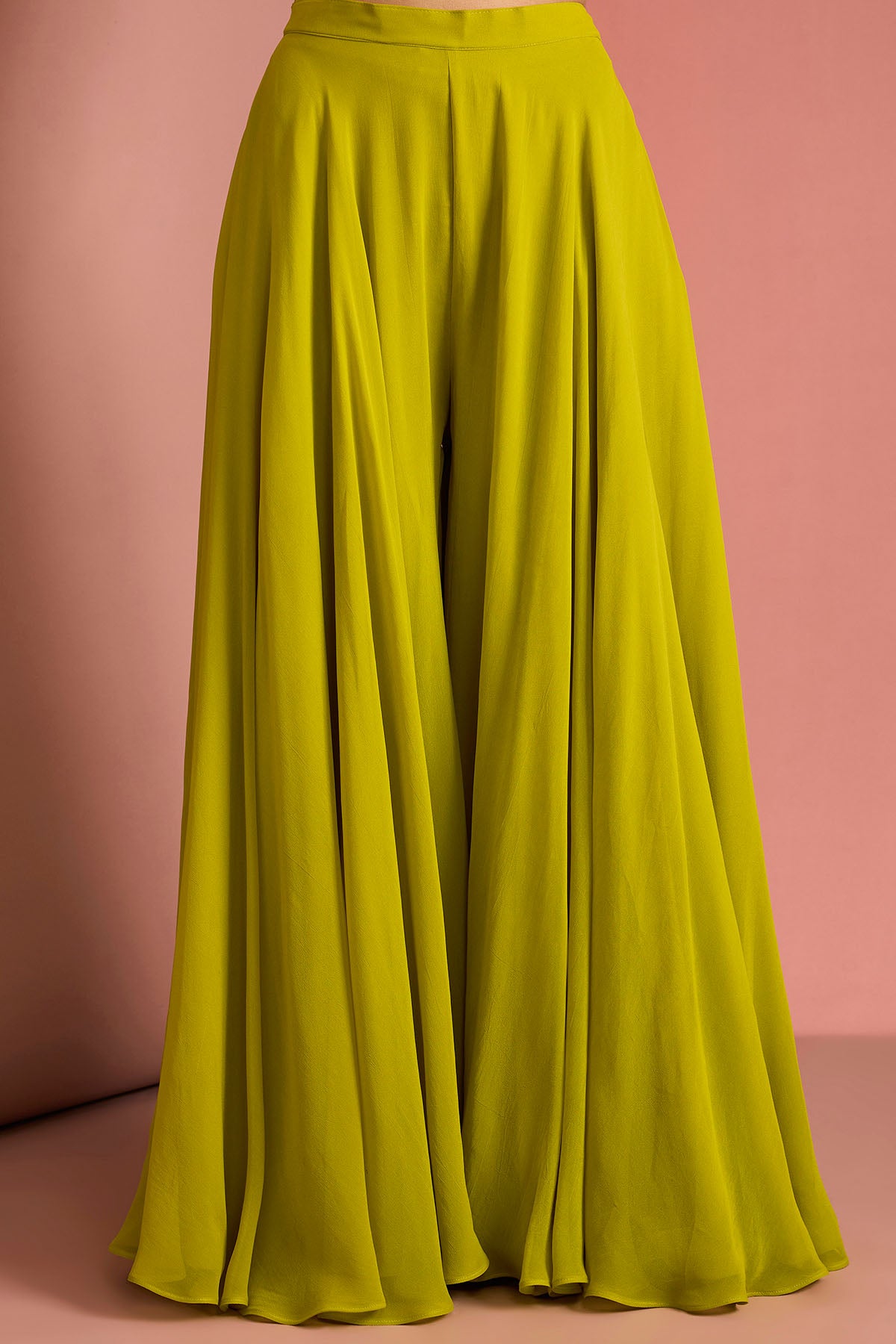 Green Peplum Bead Sharara Set