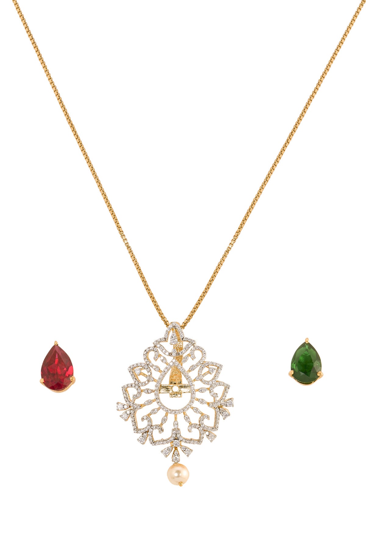 Green & Pink Diamond Pendant