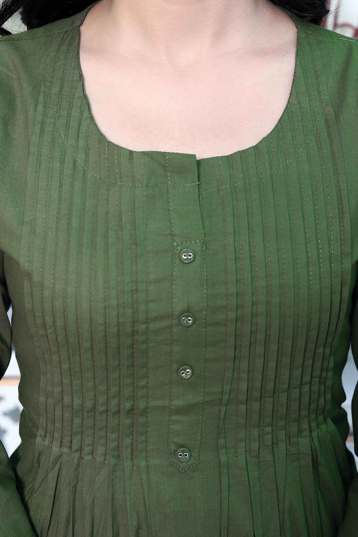 Green Pintuck Kurta & Palazzo