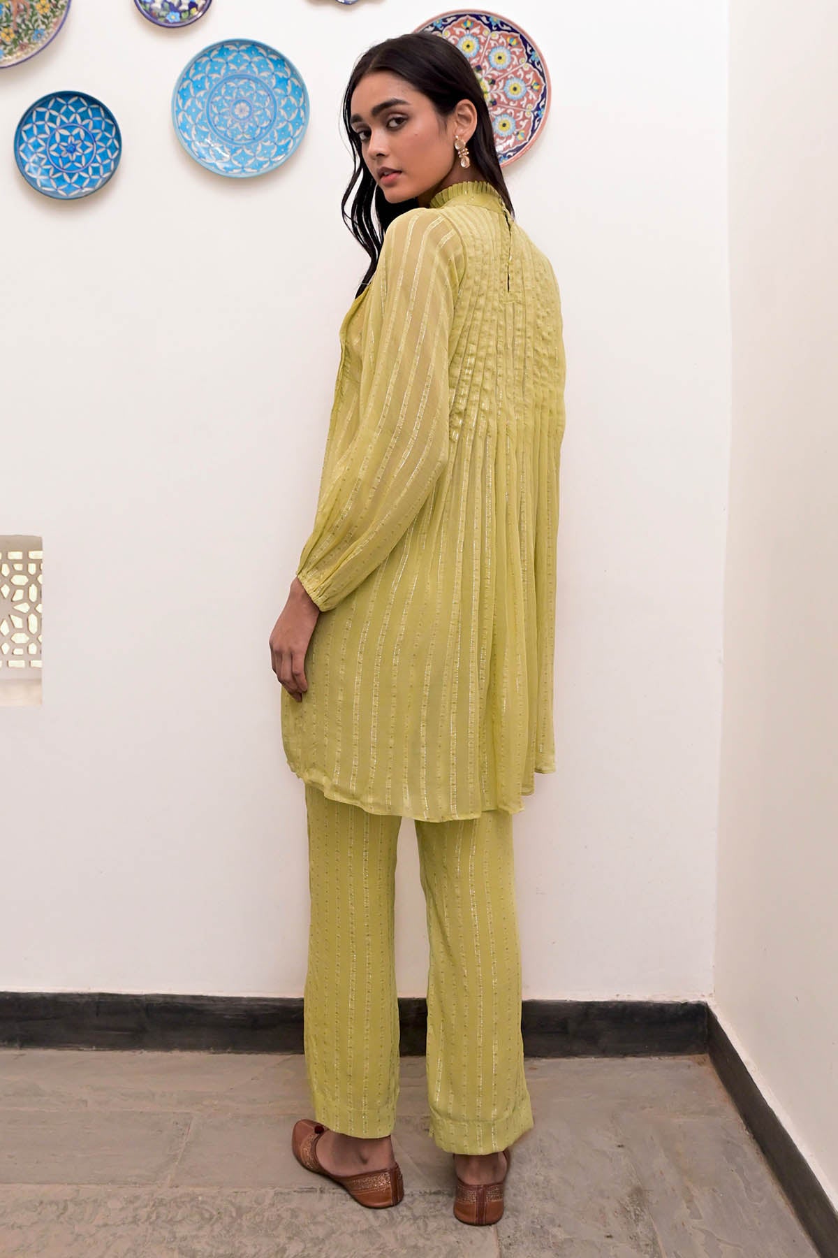 Green Pintux Detail Co-ord Set