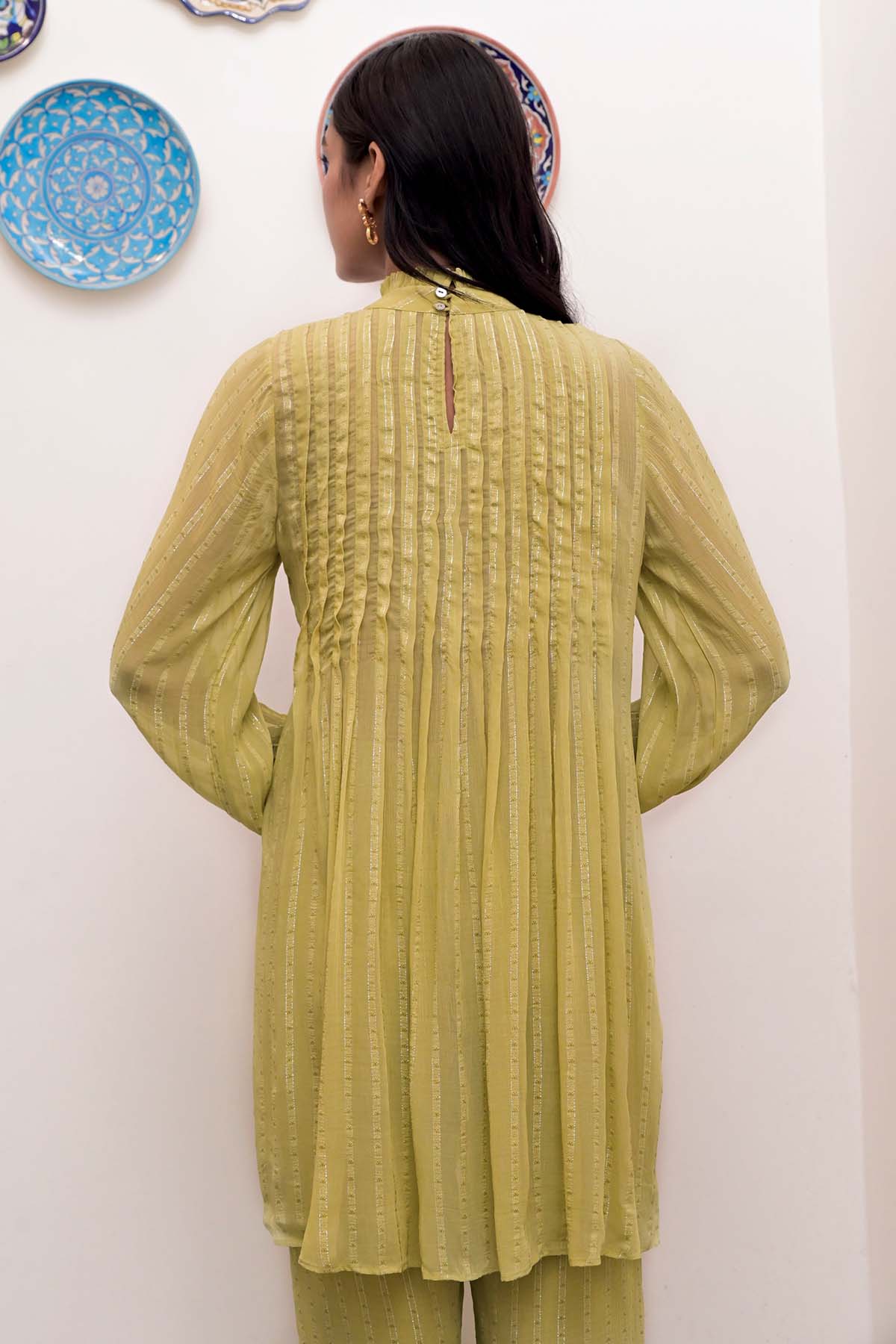 Green Pintux Detail Co-ord Set