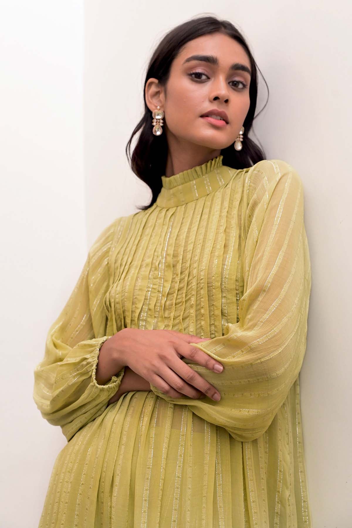 Green Pintux Detail Co-ord Set