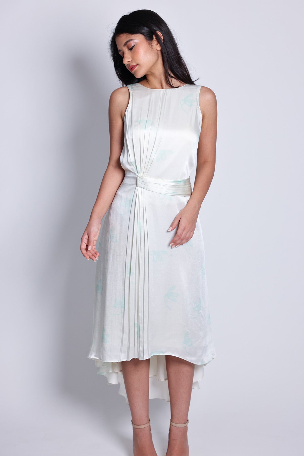 Buy Arya Giri Green Pleated High-Low Dress